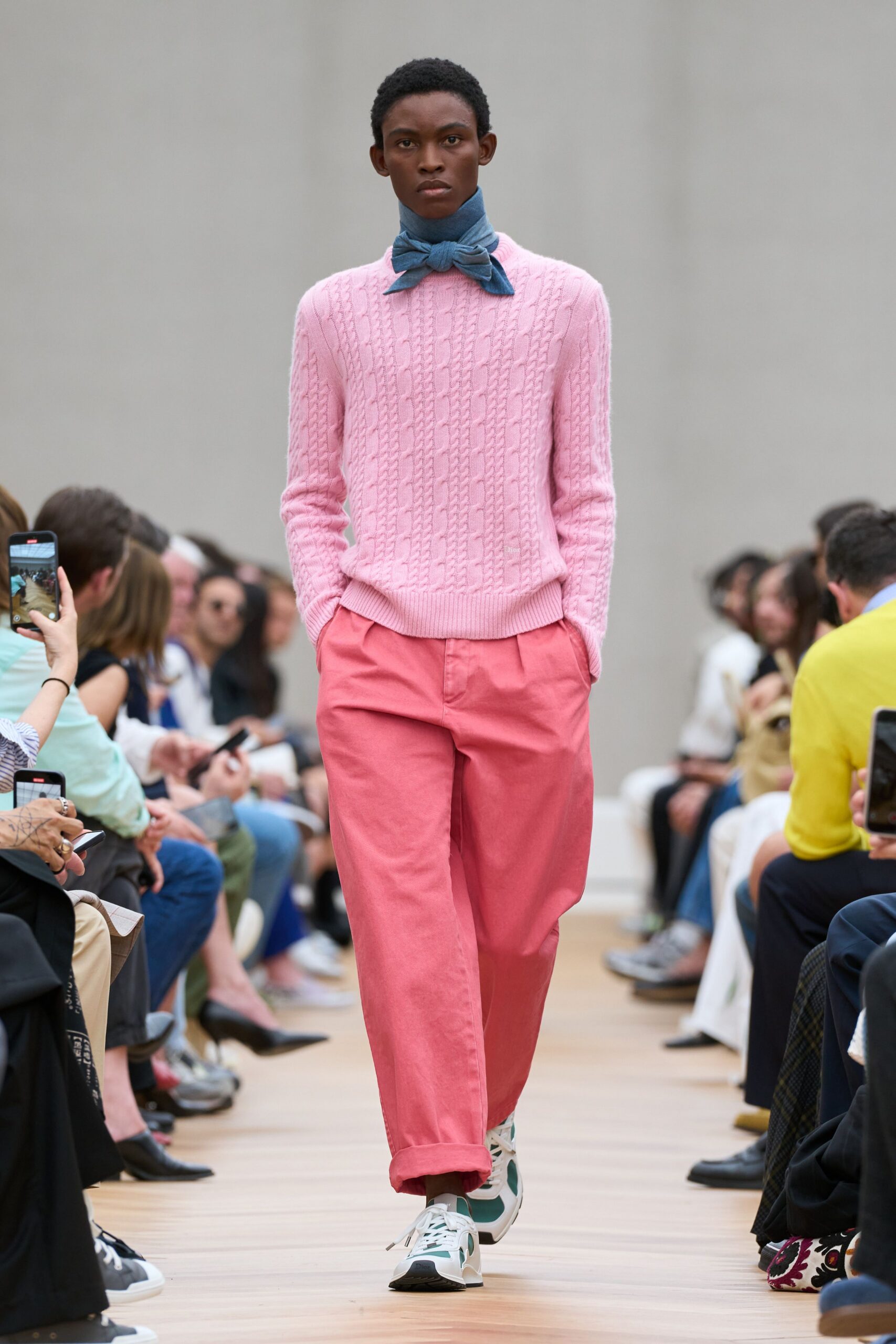 coral cotton relaxed straight-leg pants