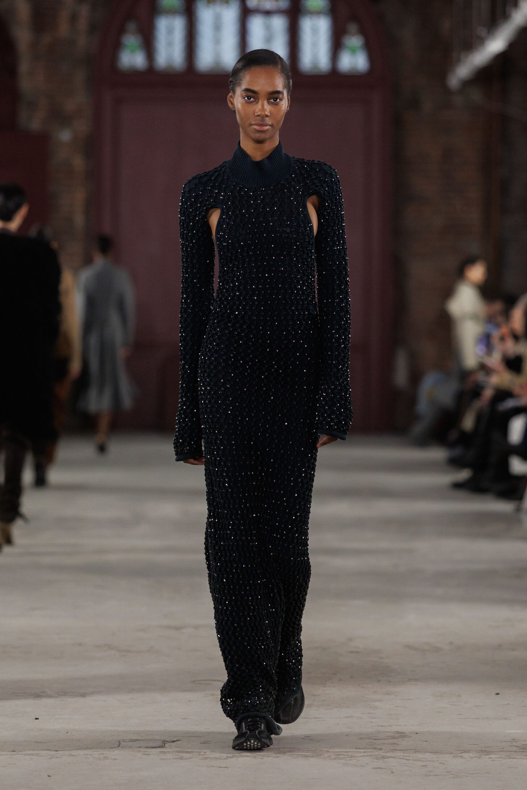 black velvet fitted gown