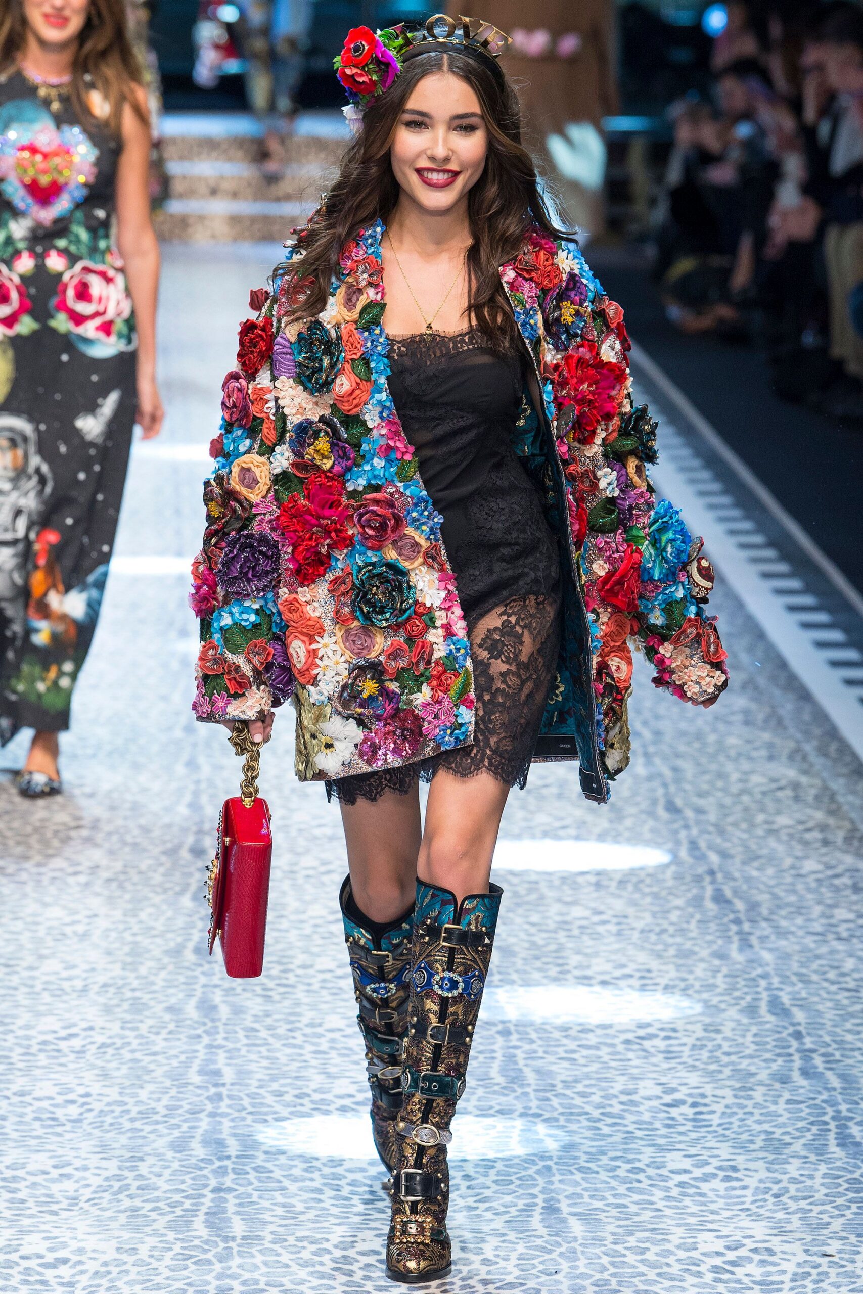 multi silk oversized embroidered coat