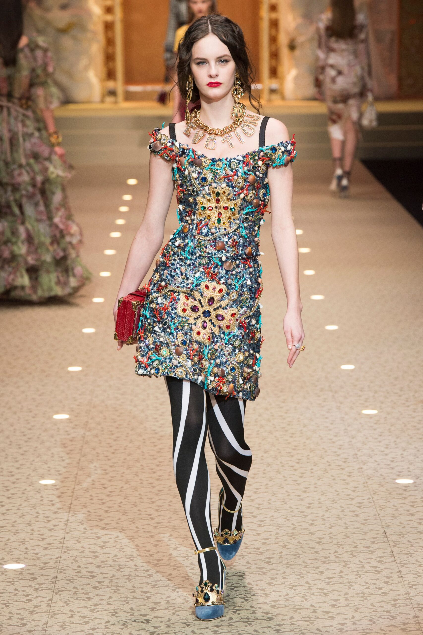 multi-colored embellished short dress