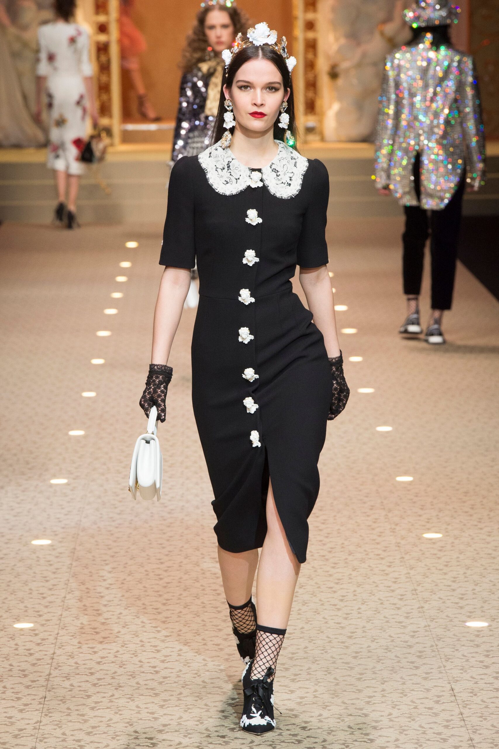 black fitted midi dress