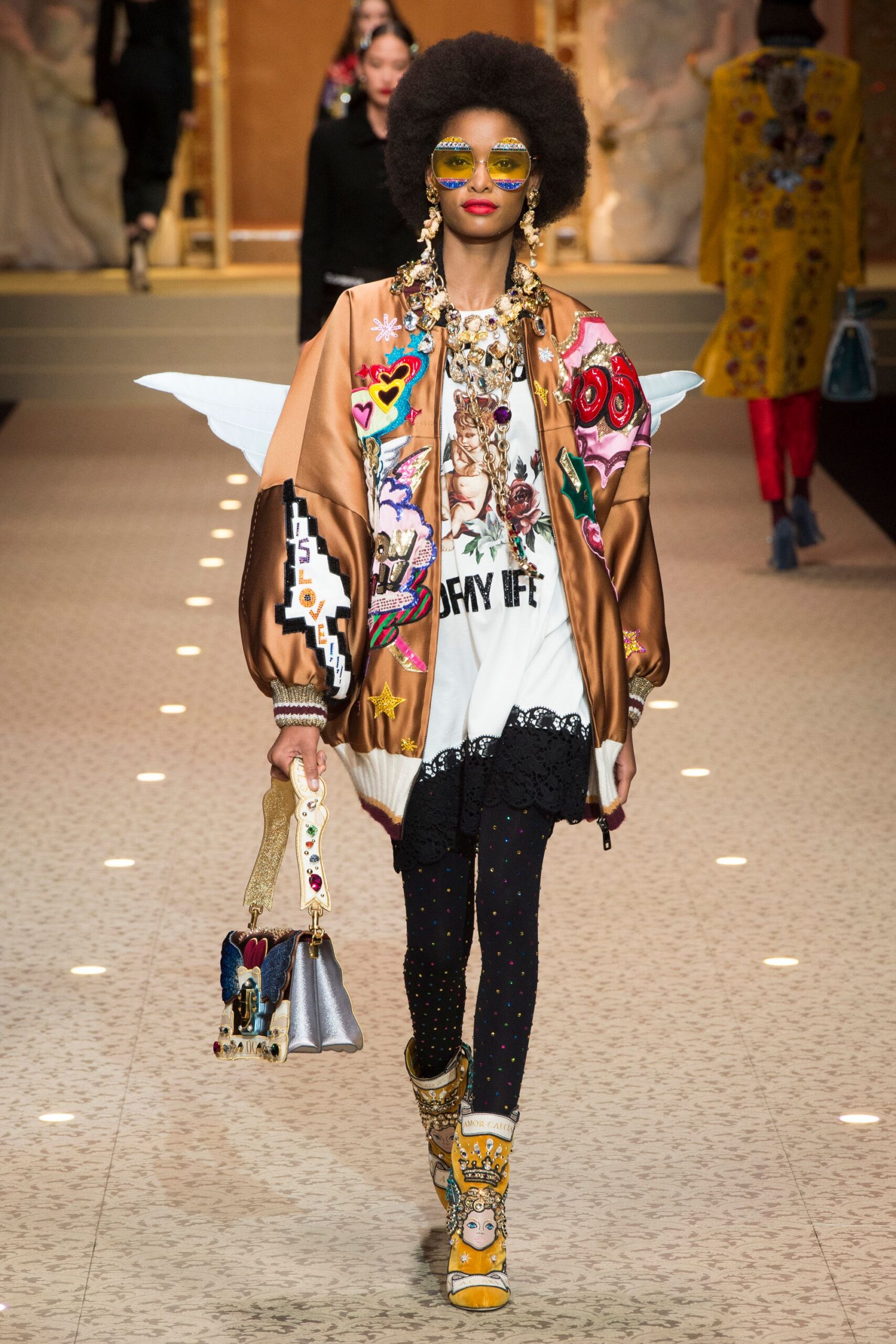 oversized brown embroidered jacket