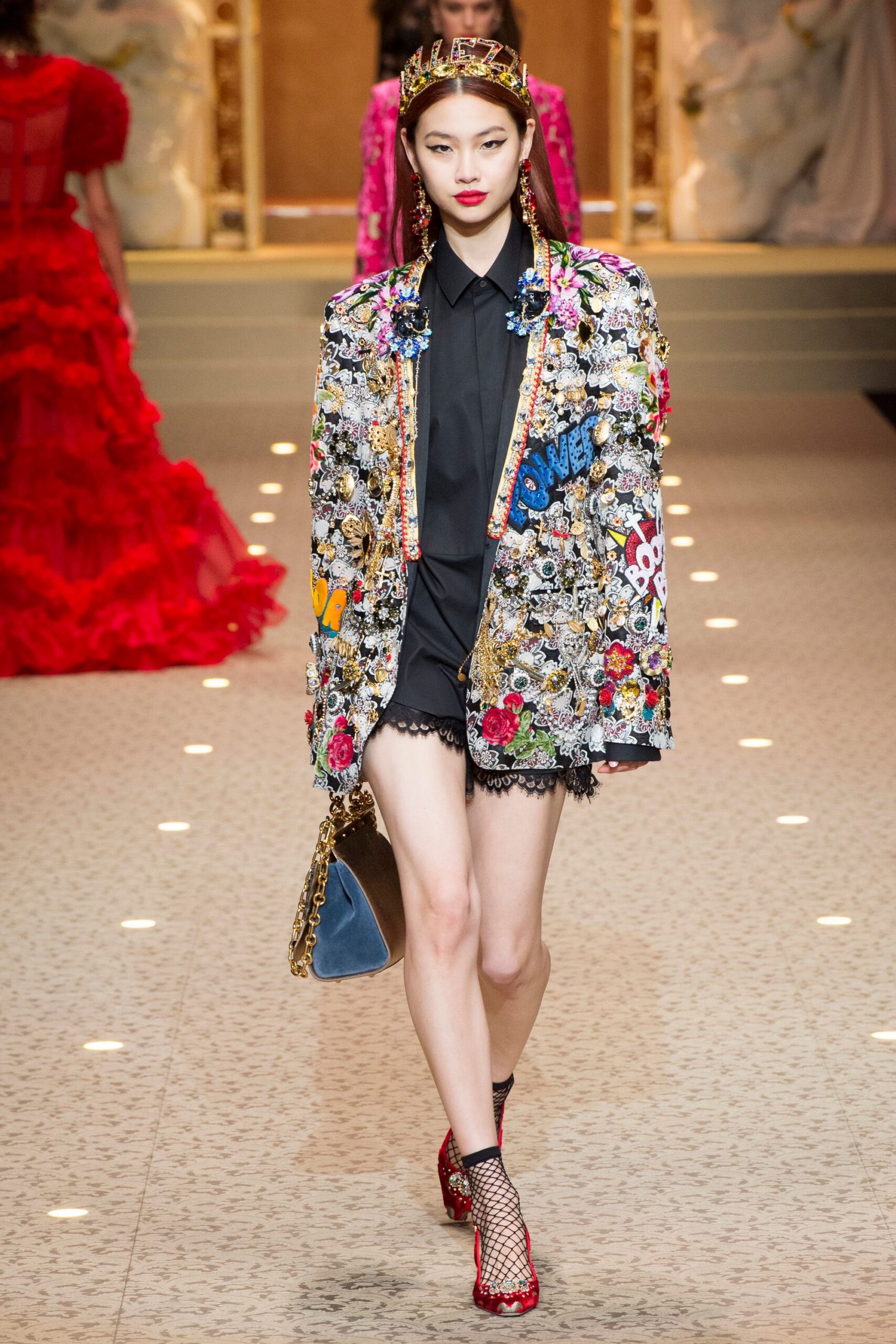 multi-colored embroidered blazer