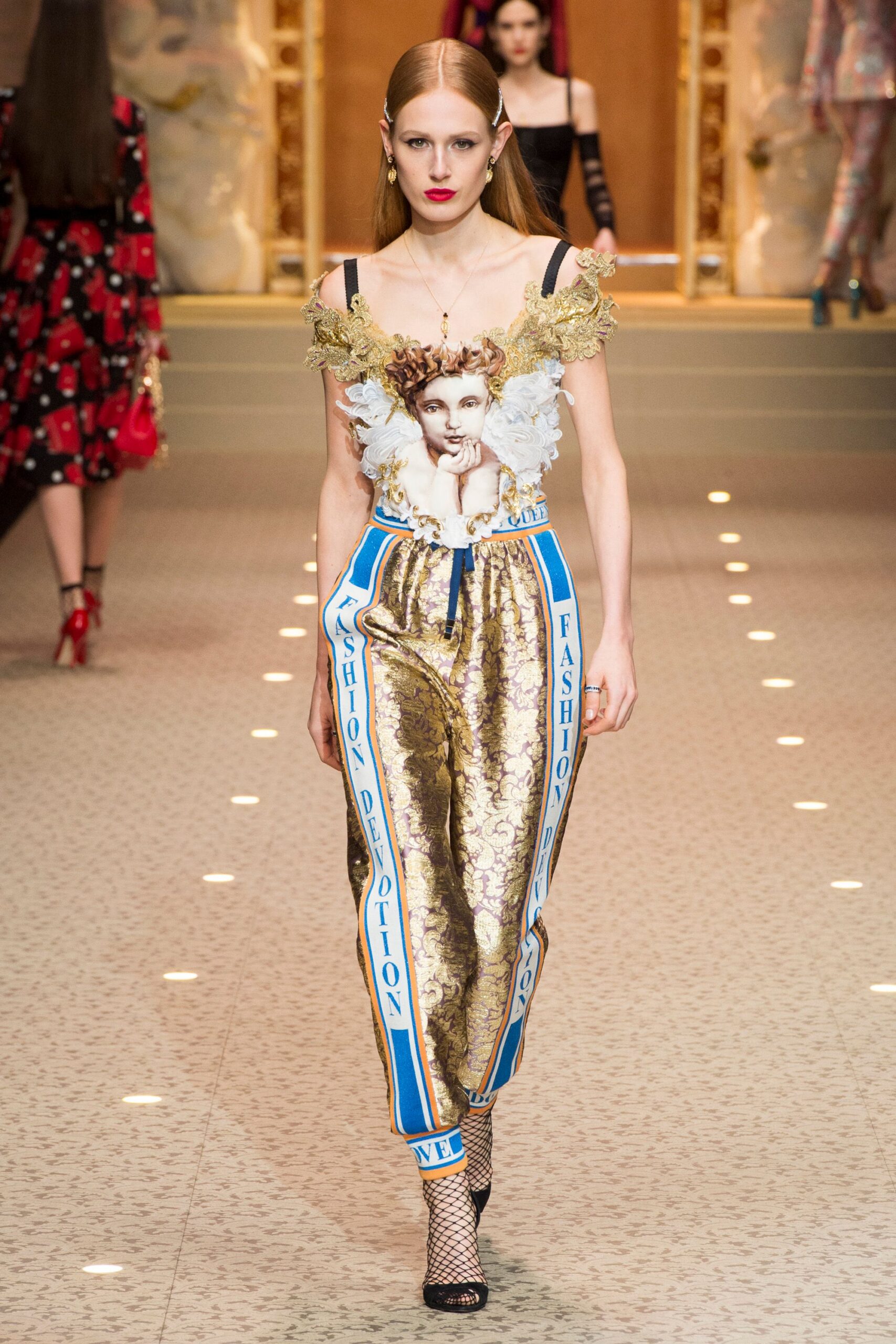 fitted white silk top with gold details