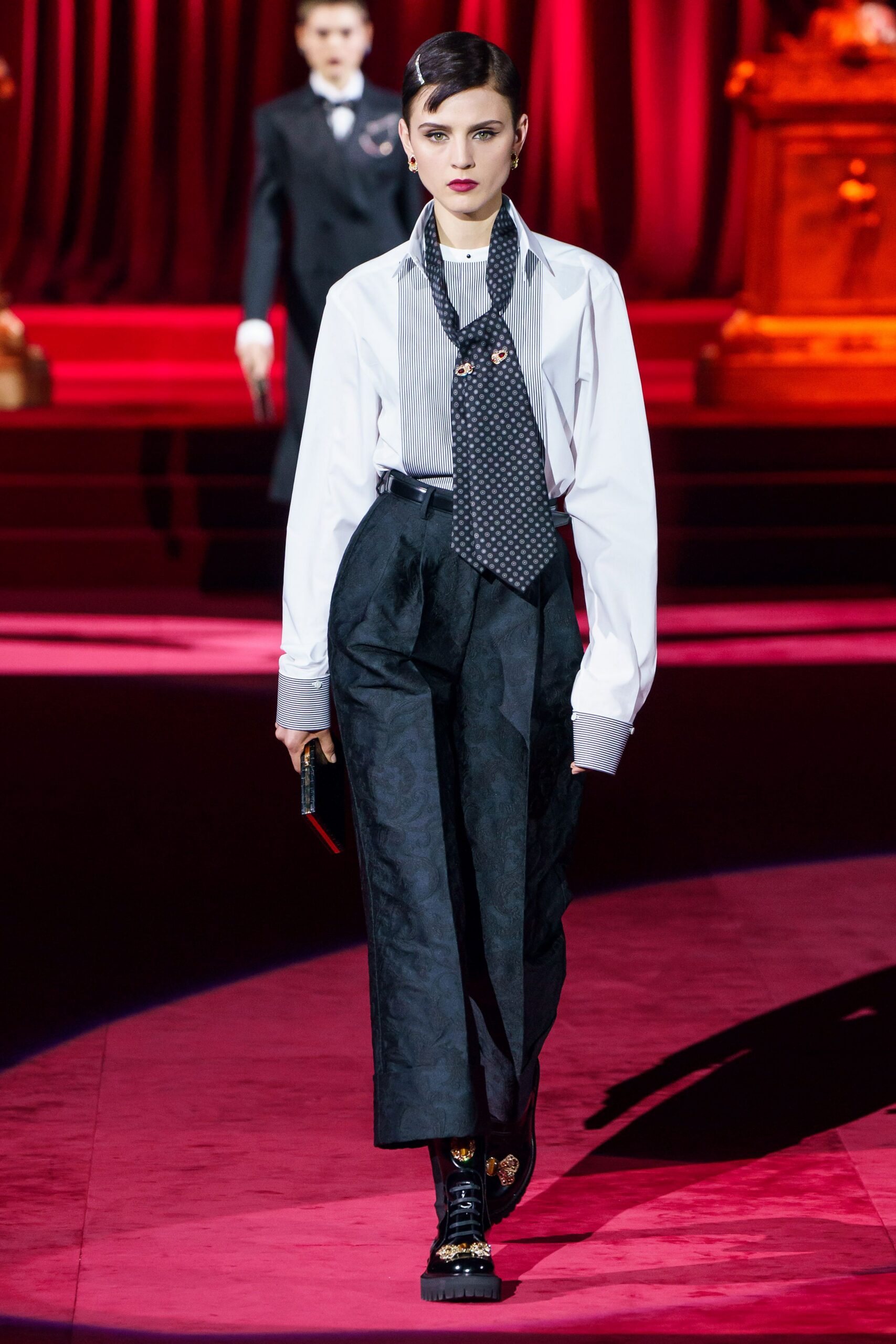 white shirt black pants outfit