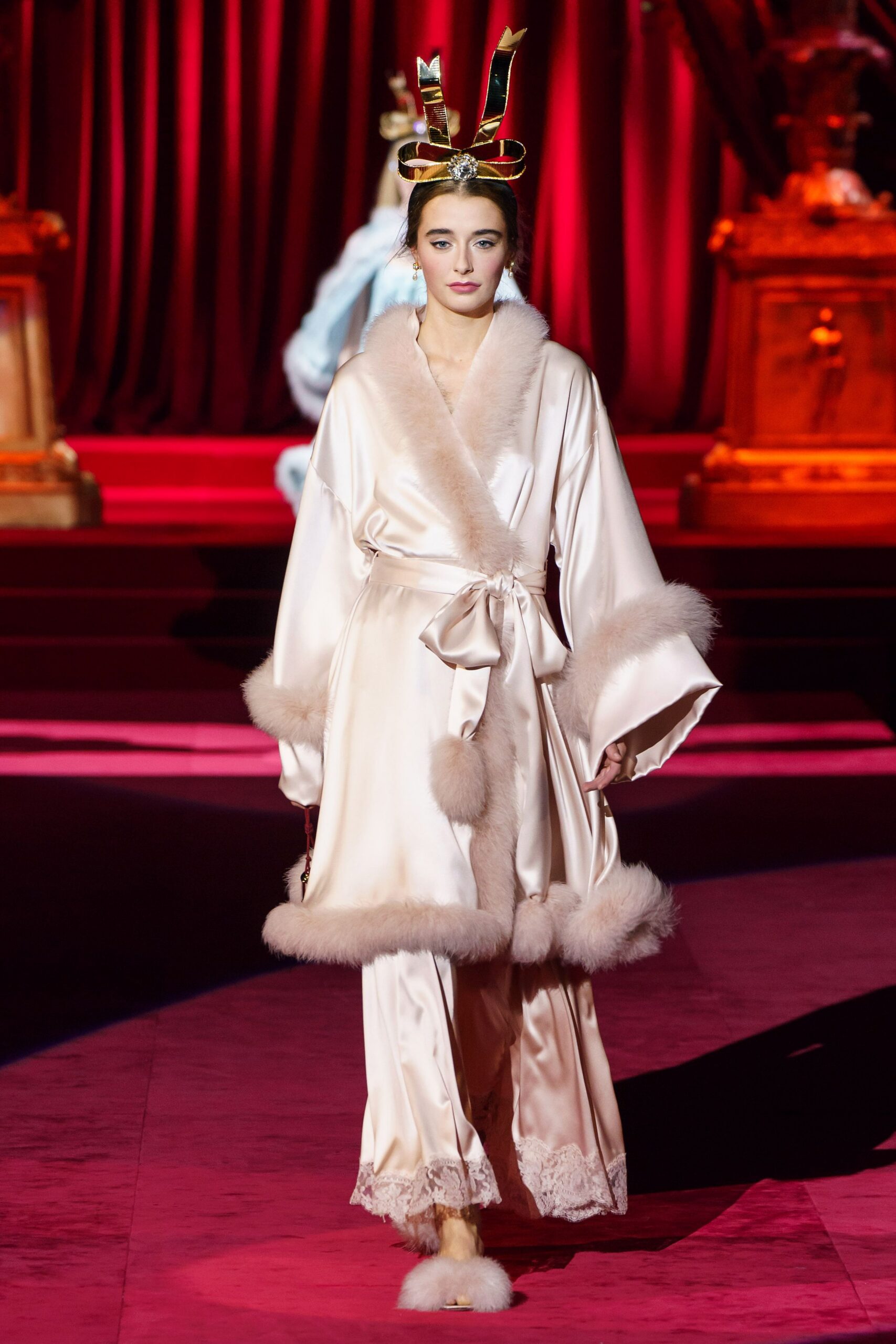 pink silk long-sleeve collared relaxed draped fringed coat