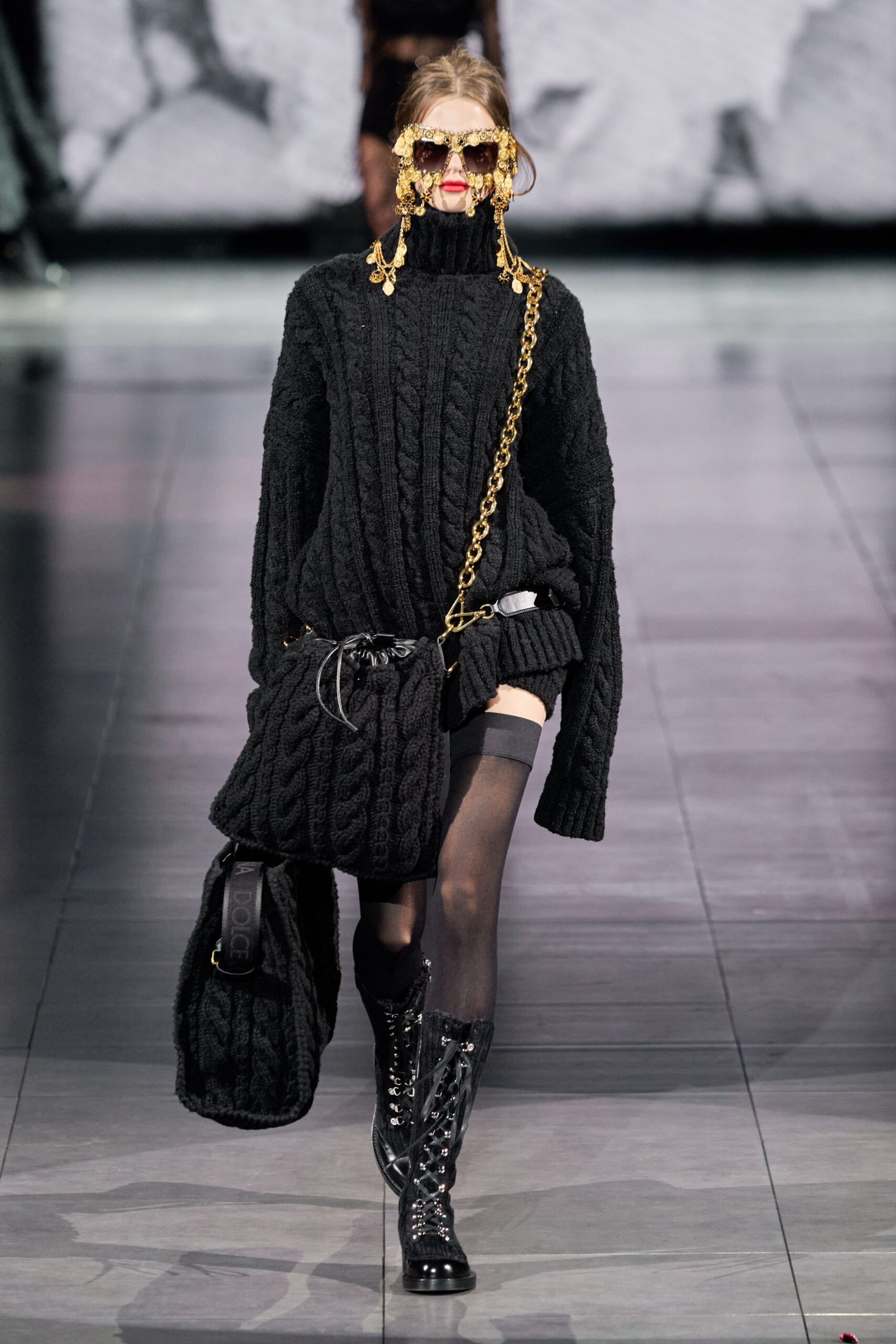 black leather zippered boots