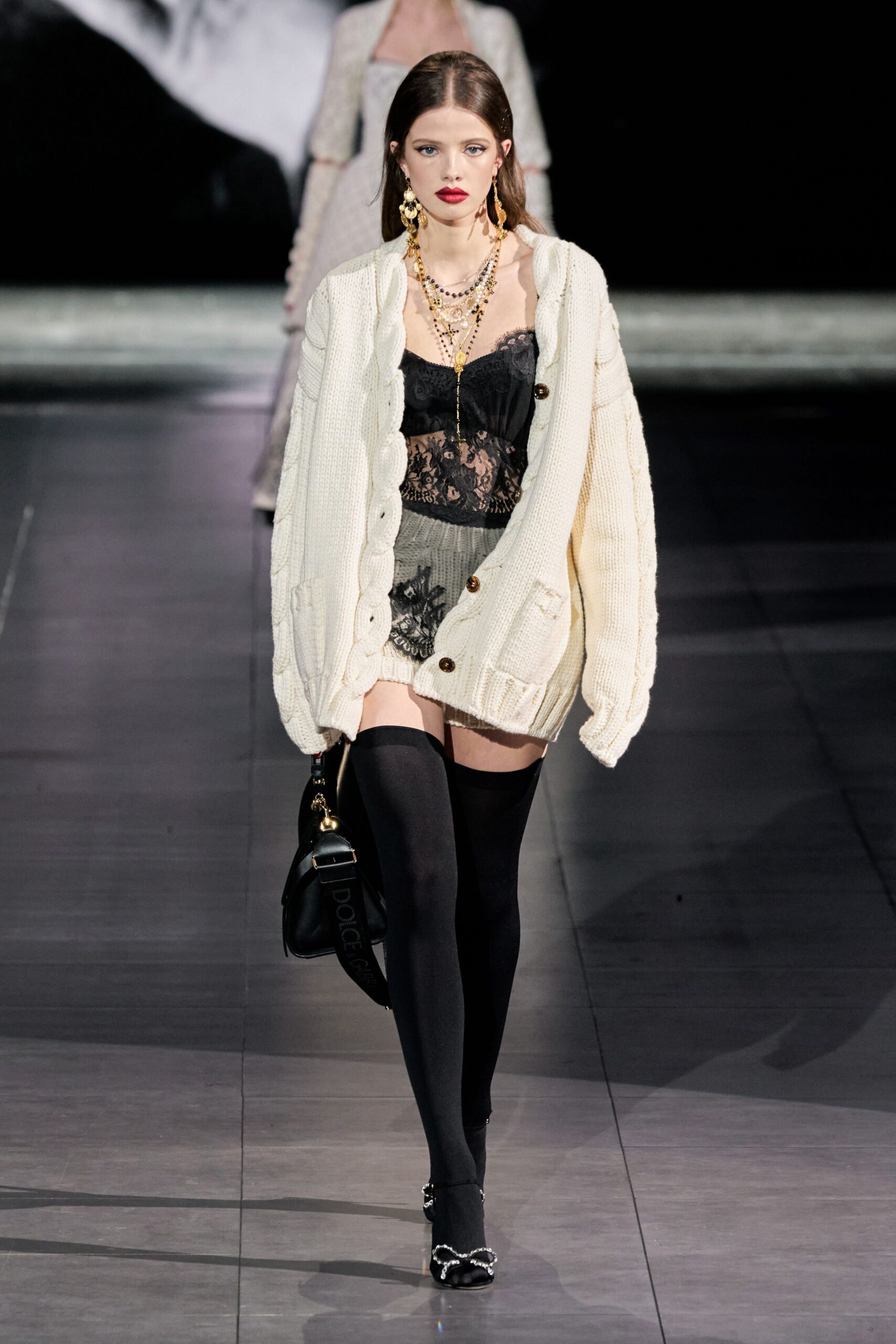 white wool long-sleeve collared oversized buttoned cardigan