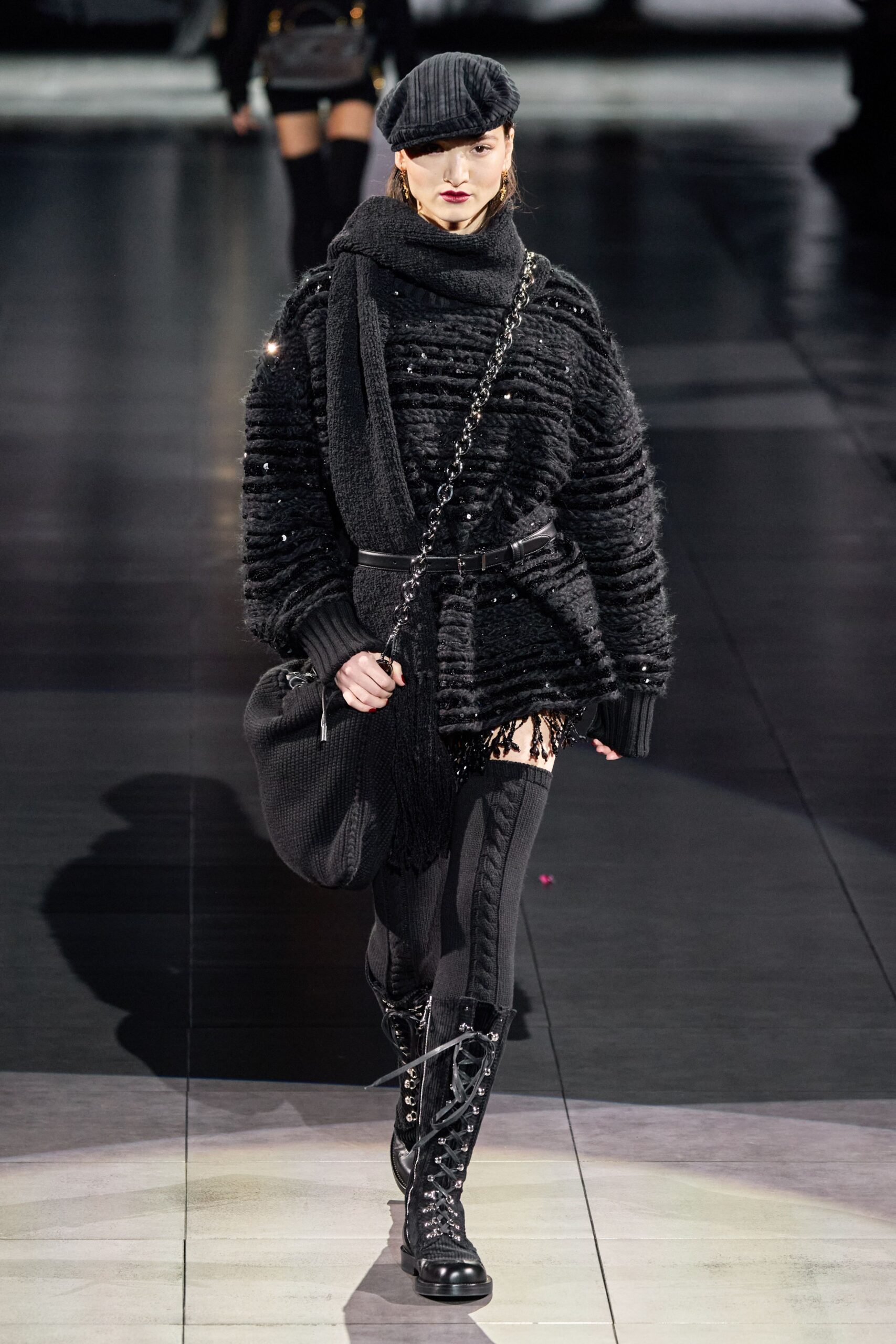 black leather boots