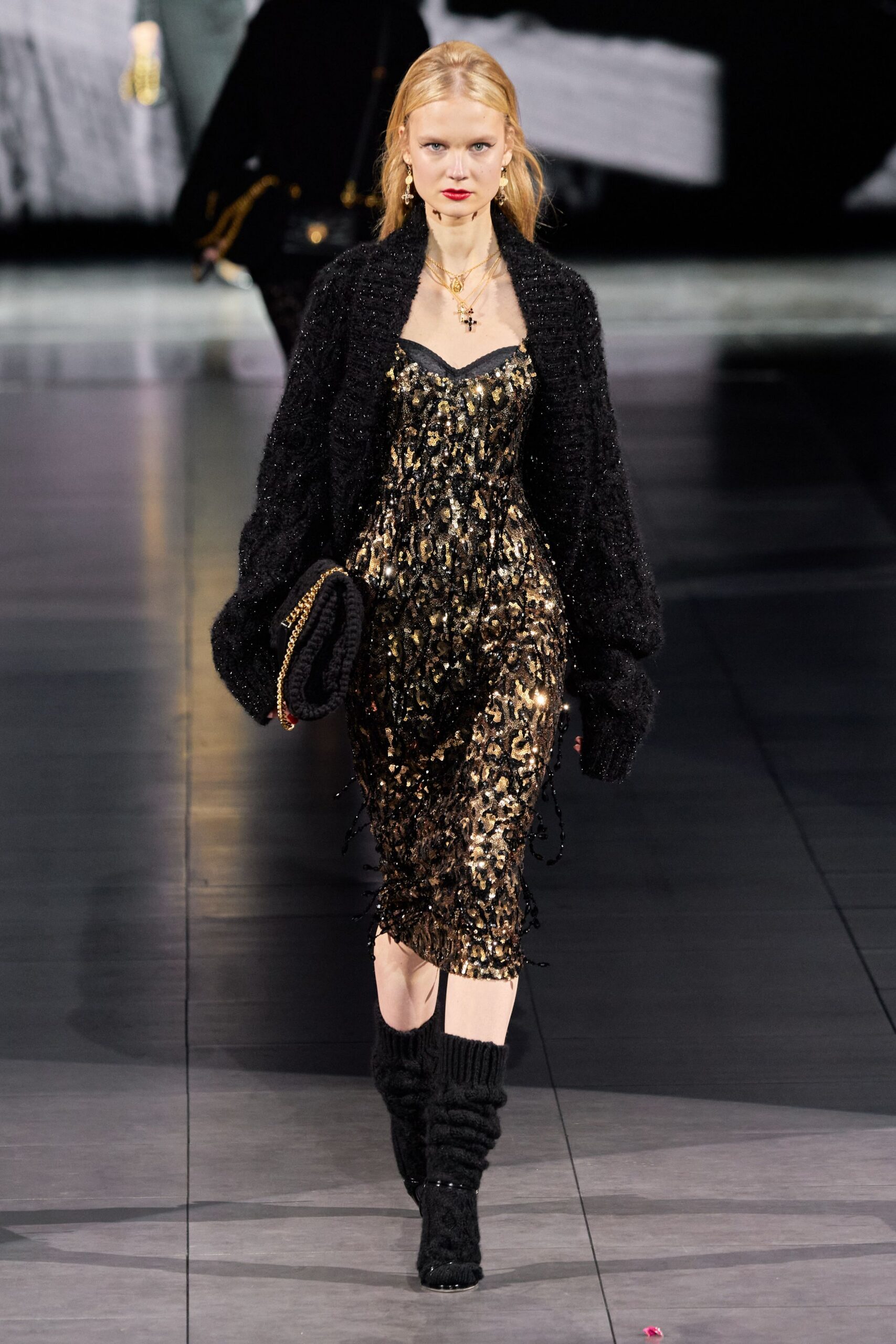 black wool long-sleeve oversized textured cardigan