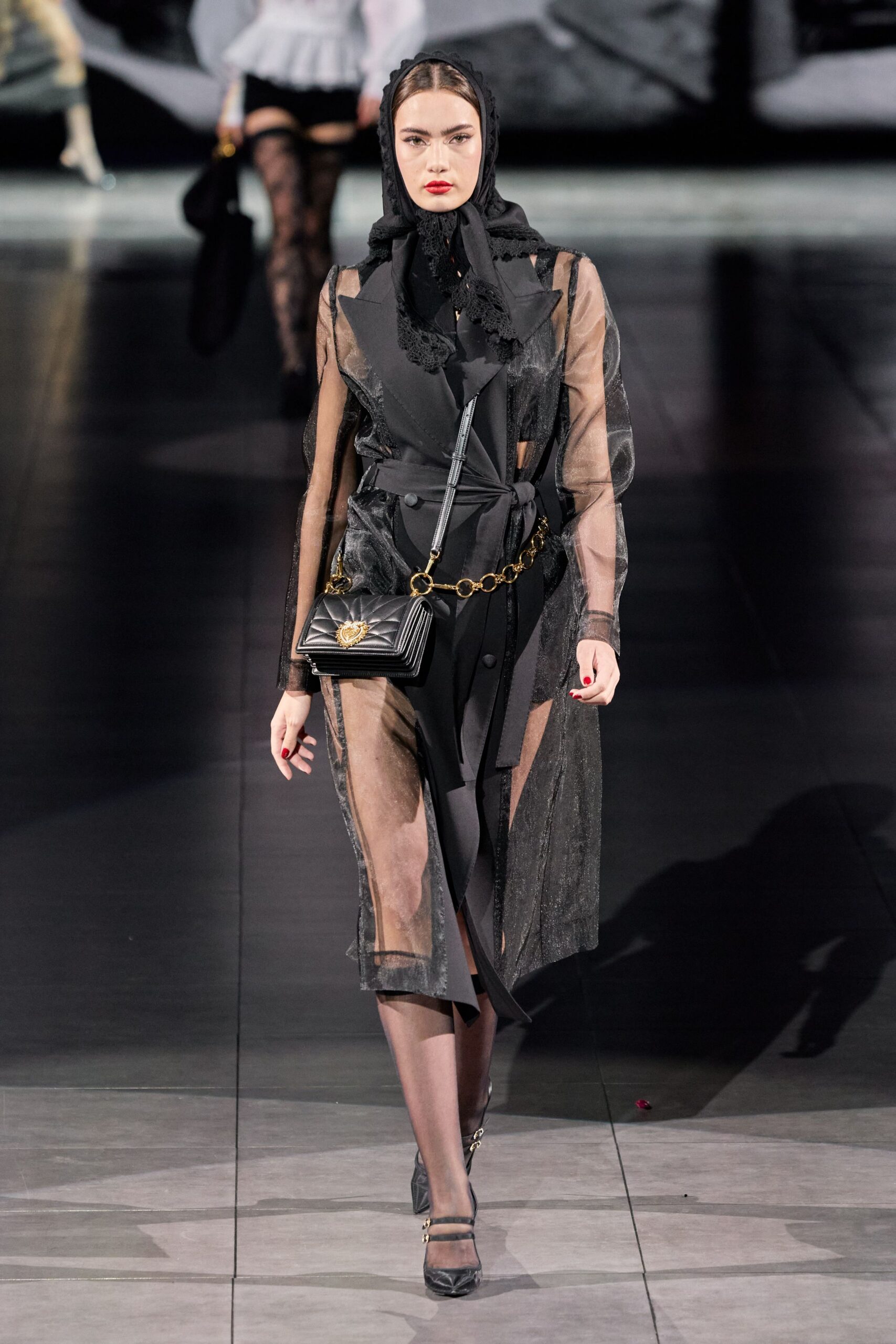 black silk long-sleeve v-neck fitted layered dress