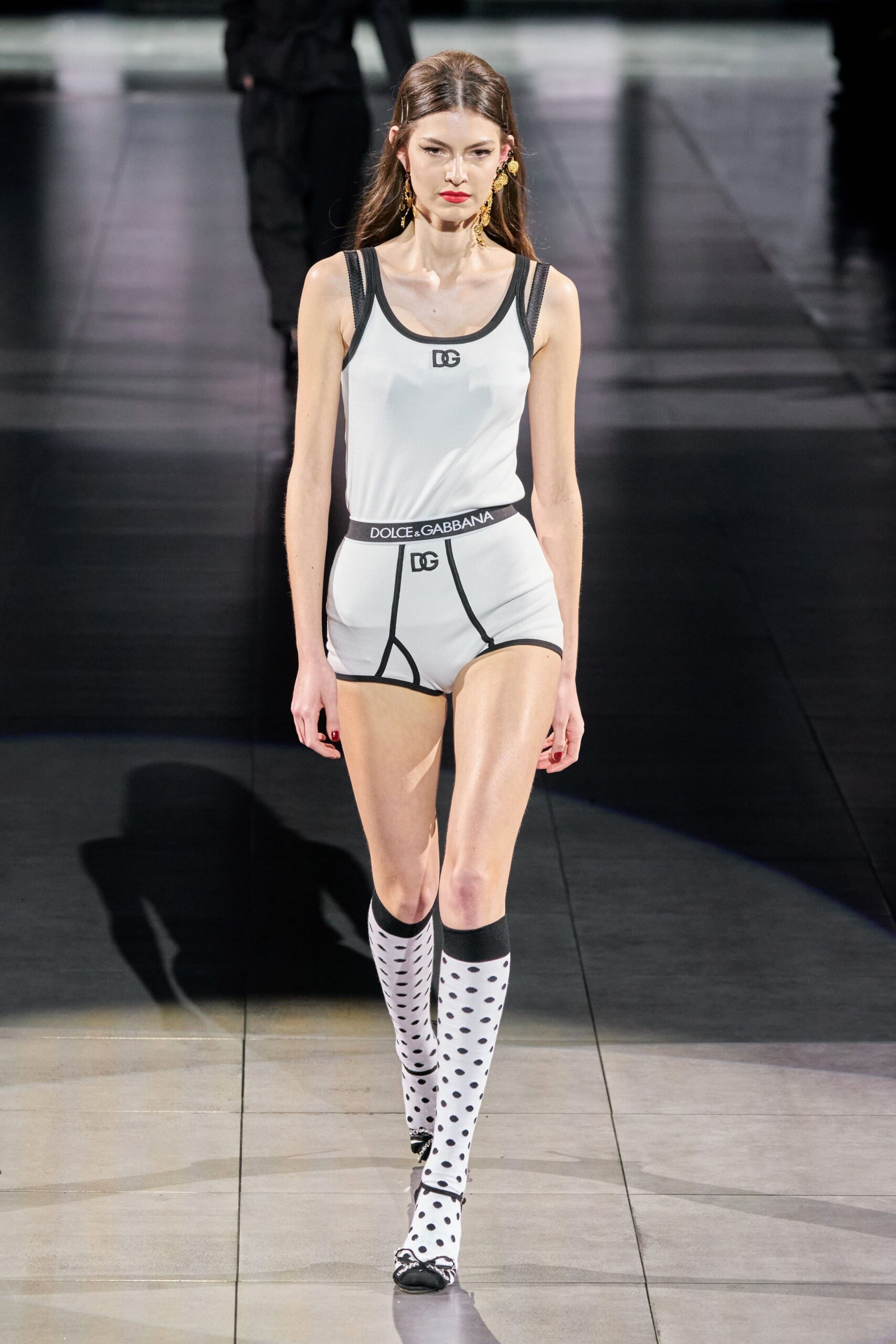 white cotton sleeveless high-neck fitted color-blocked bodysuit