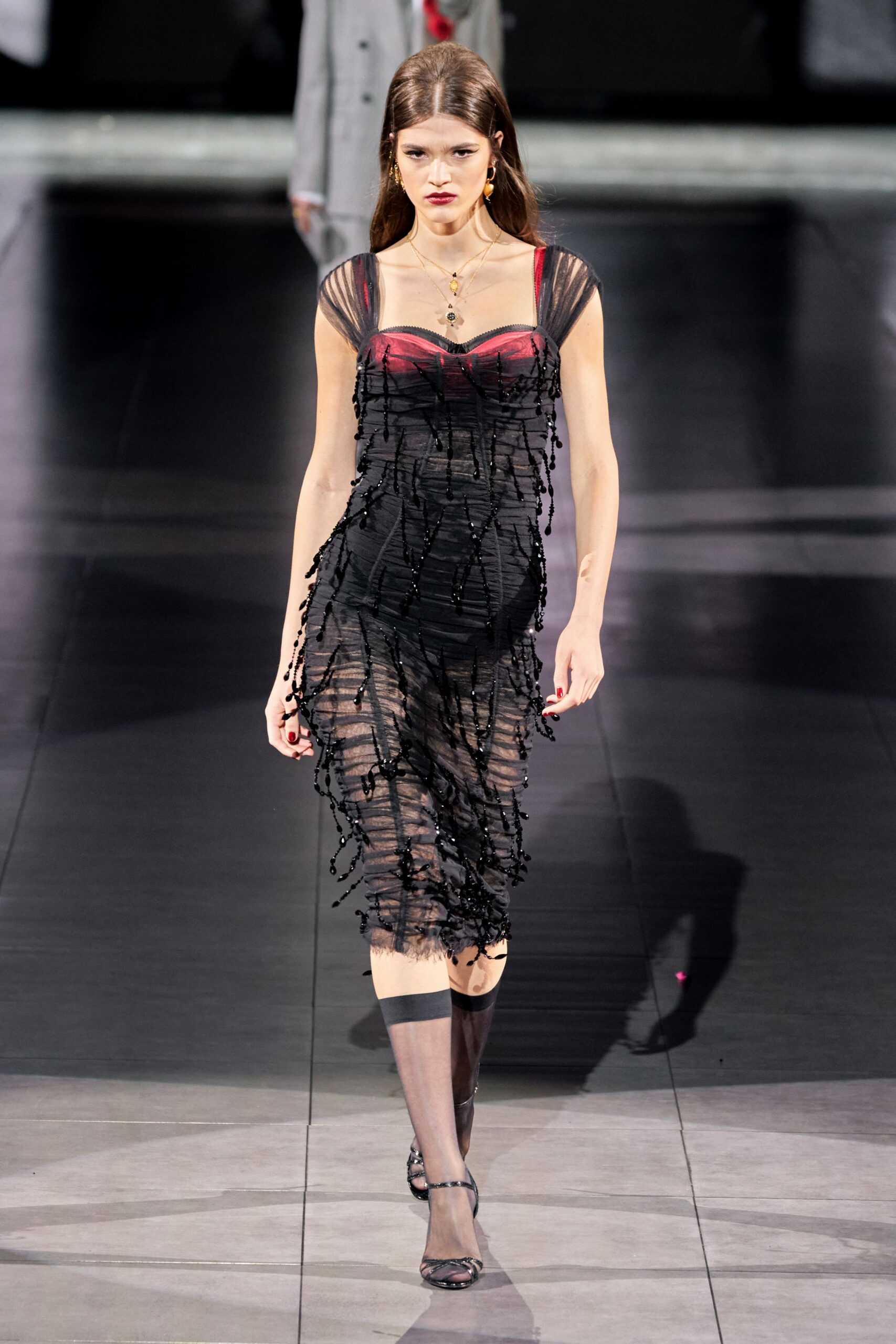 black silk sleeveless v-neck fitted ruched layered dress