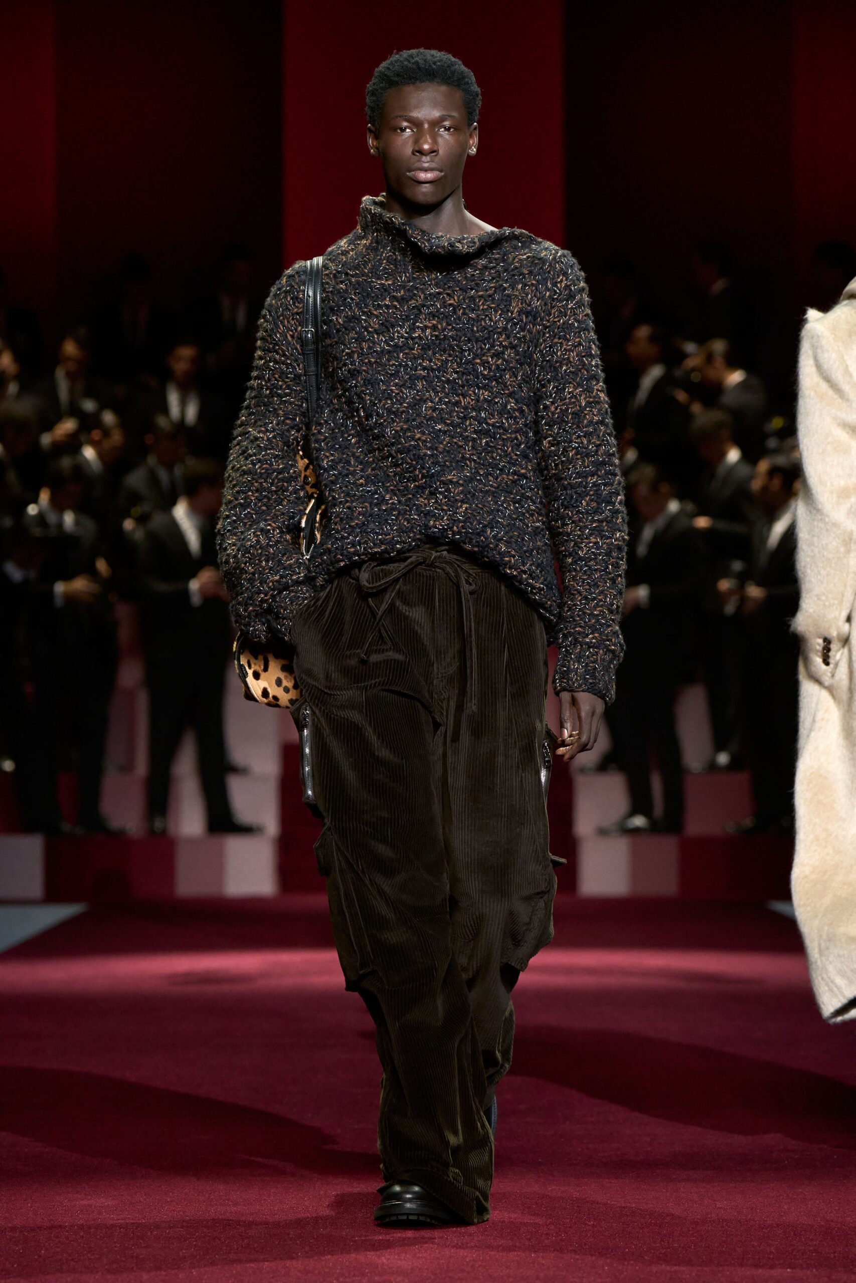 relaxed black brown sweater and pants