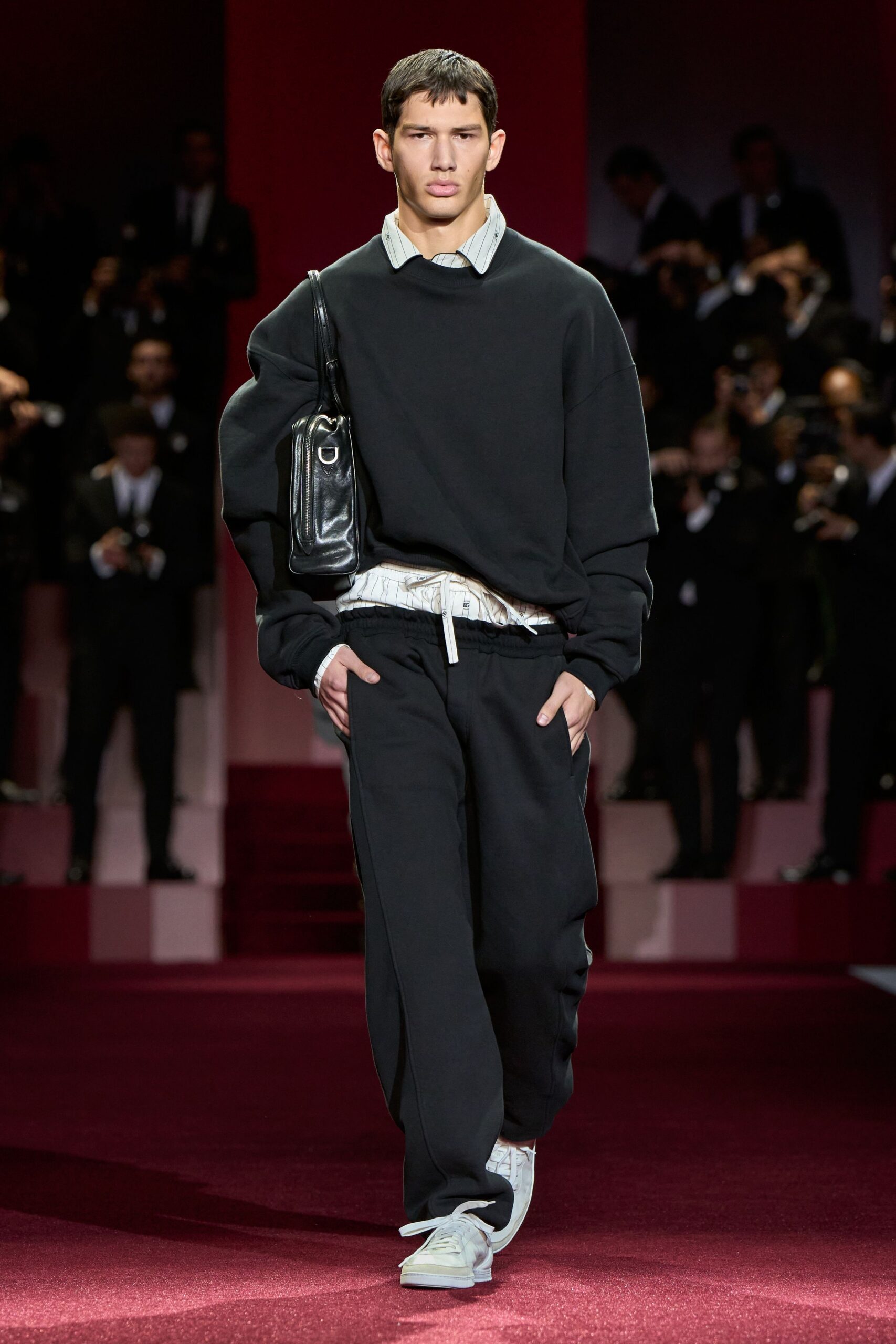 black relaxed sweater and pants