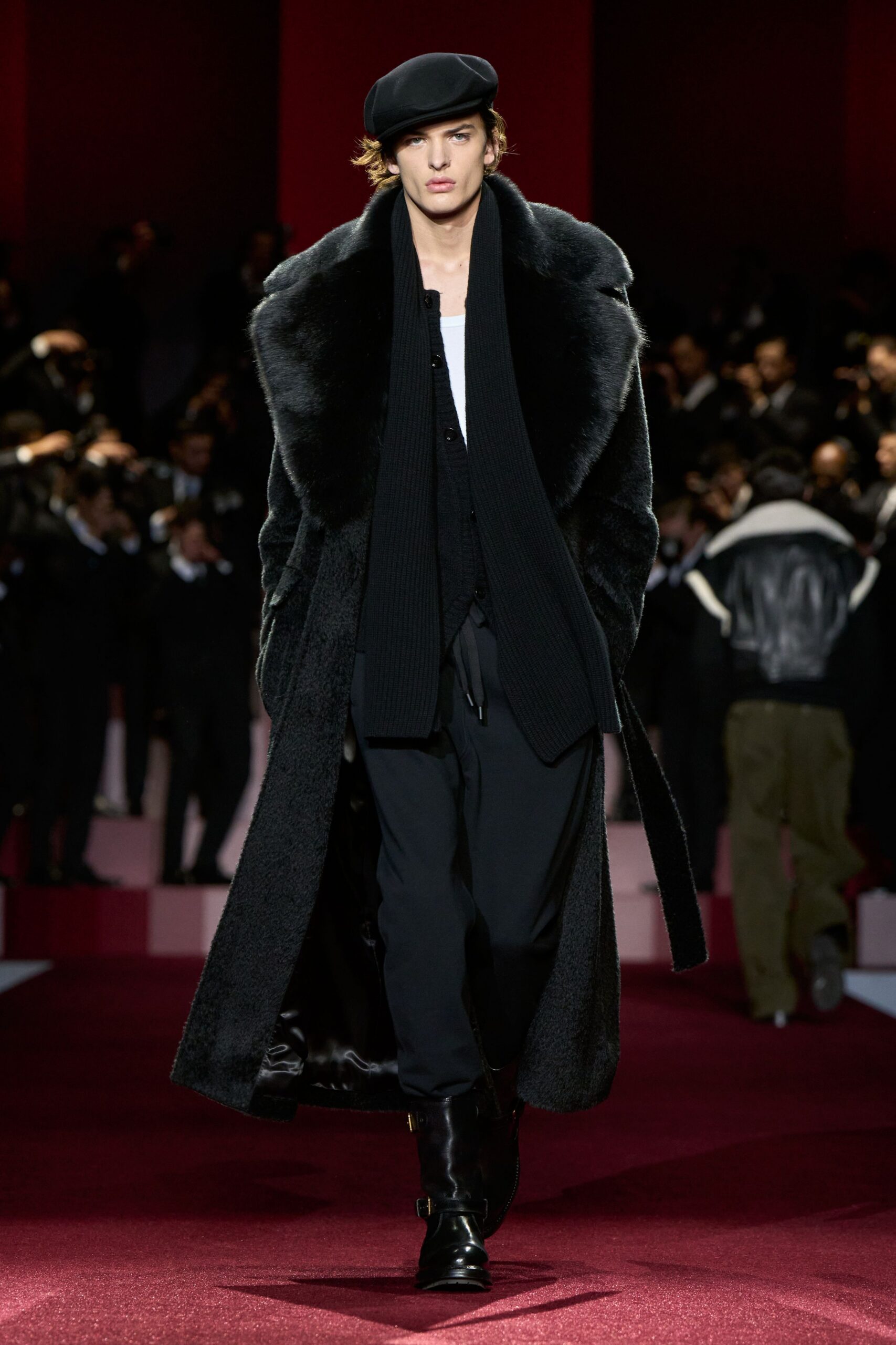 black fur coat with vest