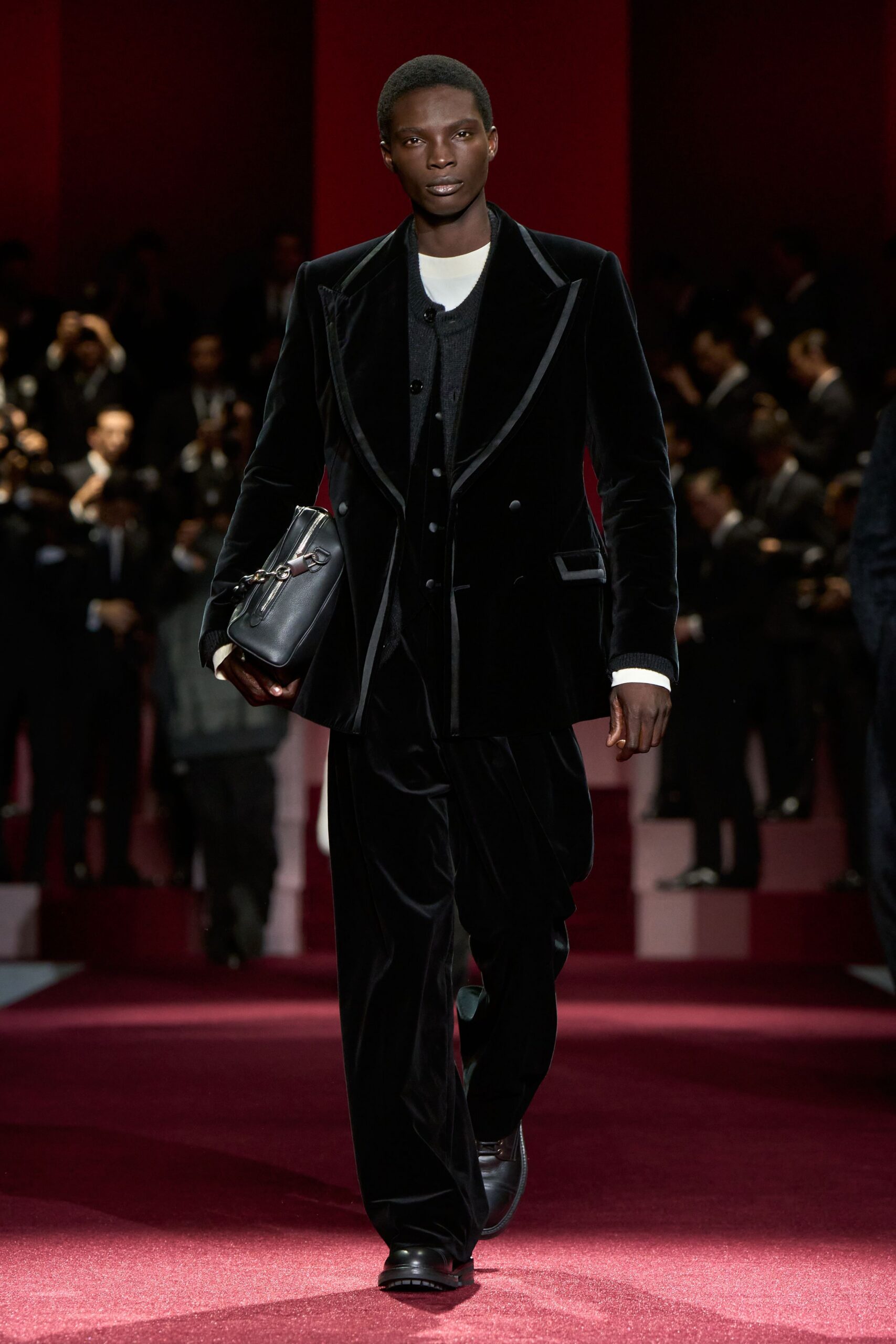 black velvet tailored suit