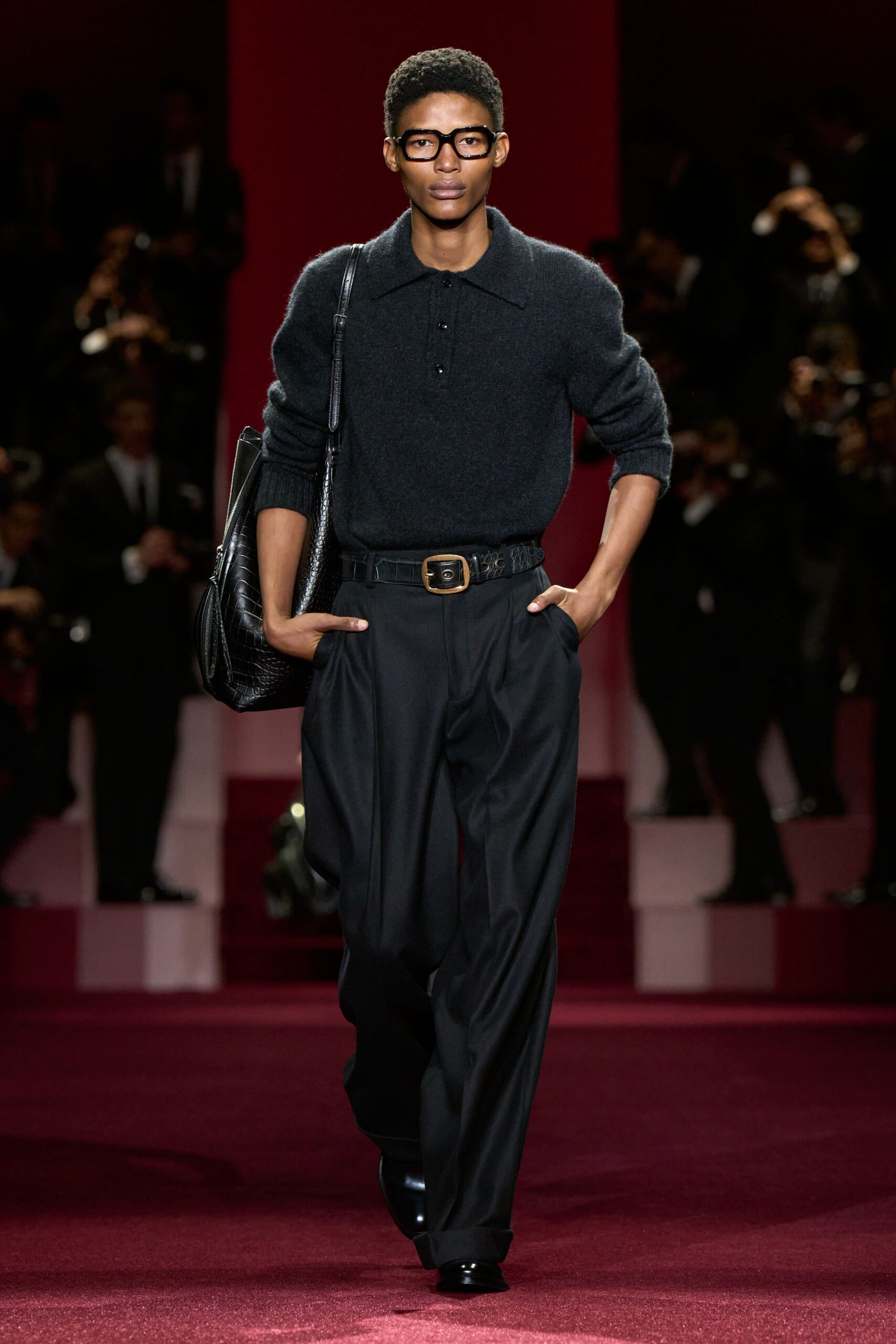 black relaxed sweater and pants