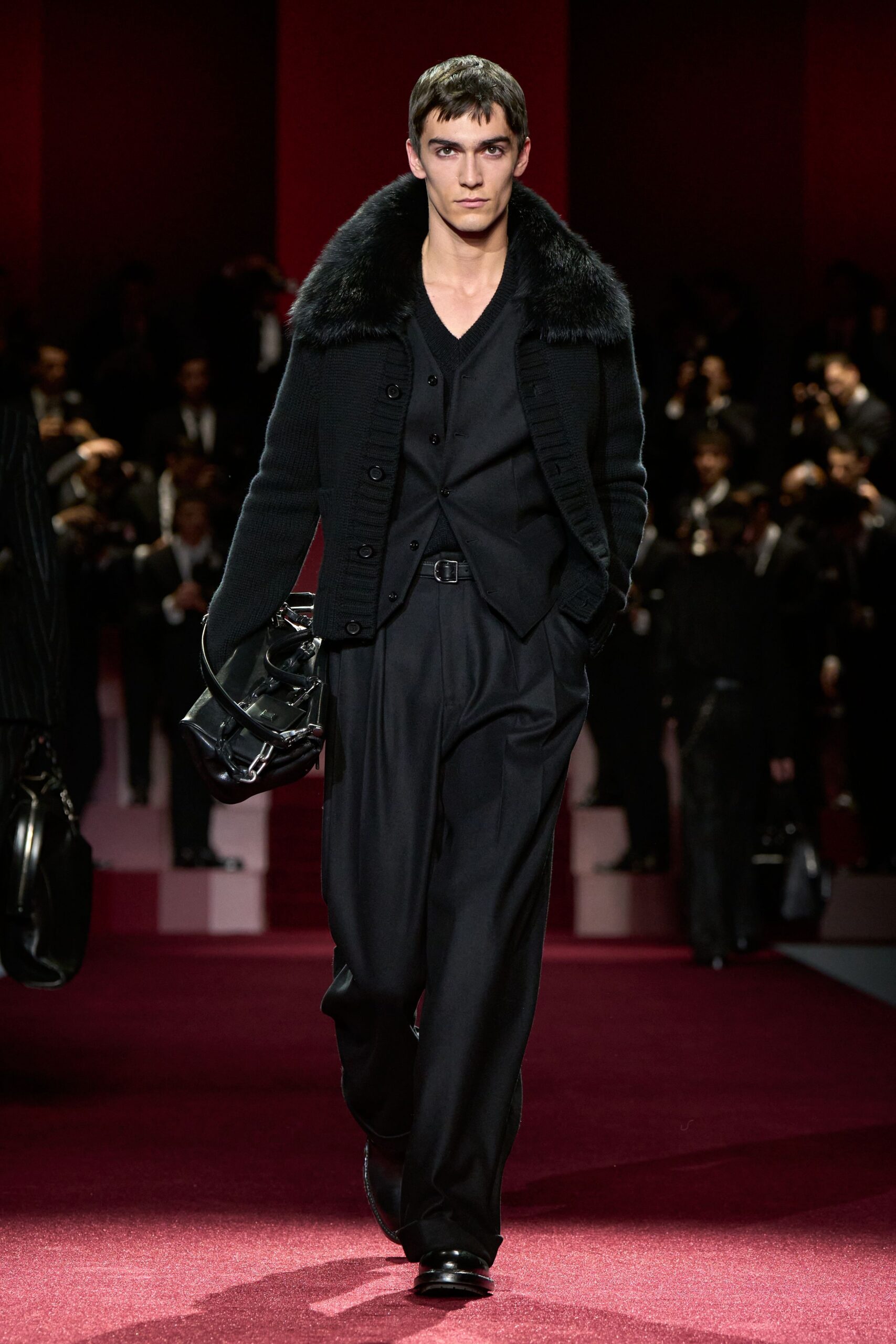black wool jacket and pants