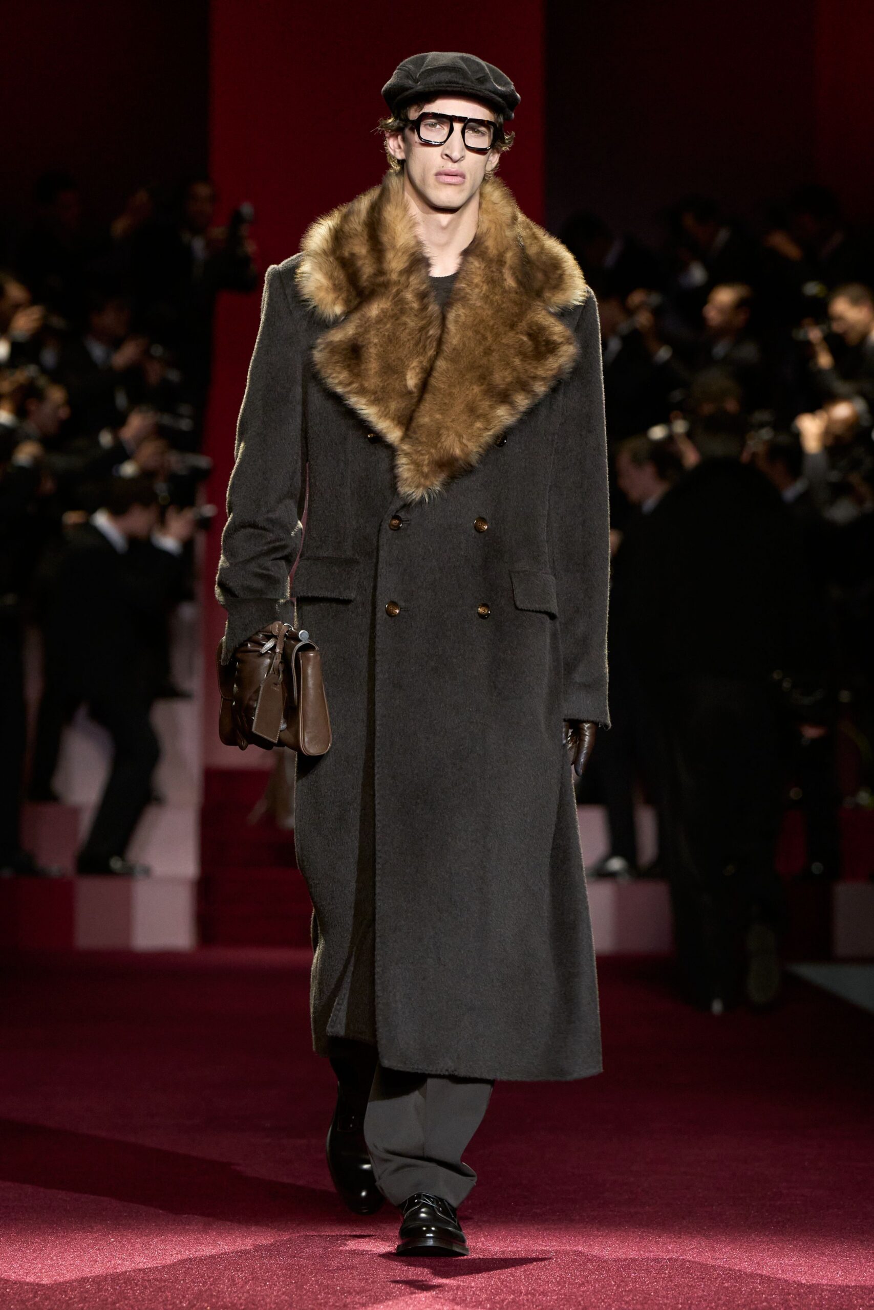 gray wool tailored coat
