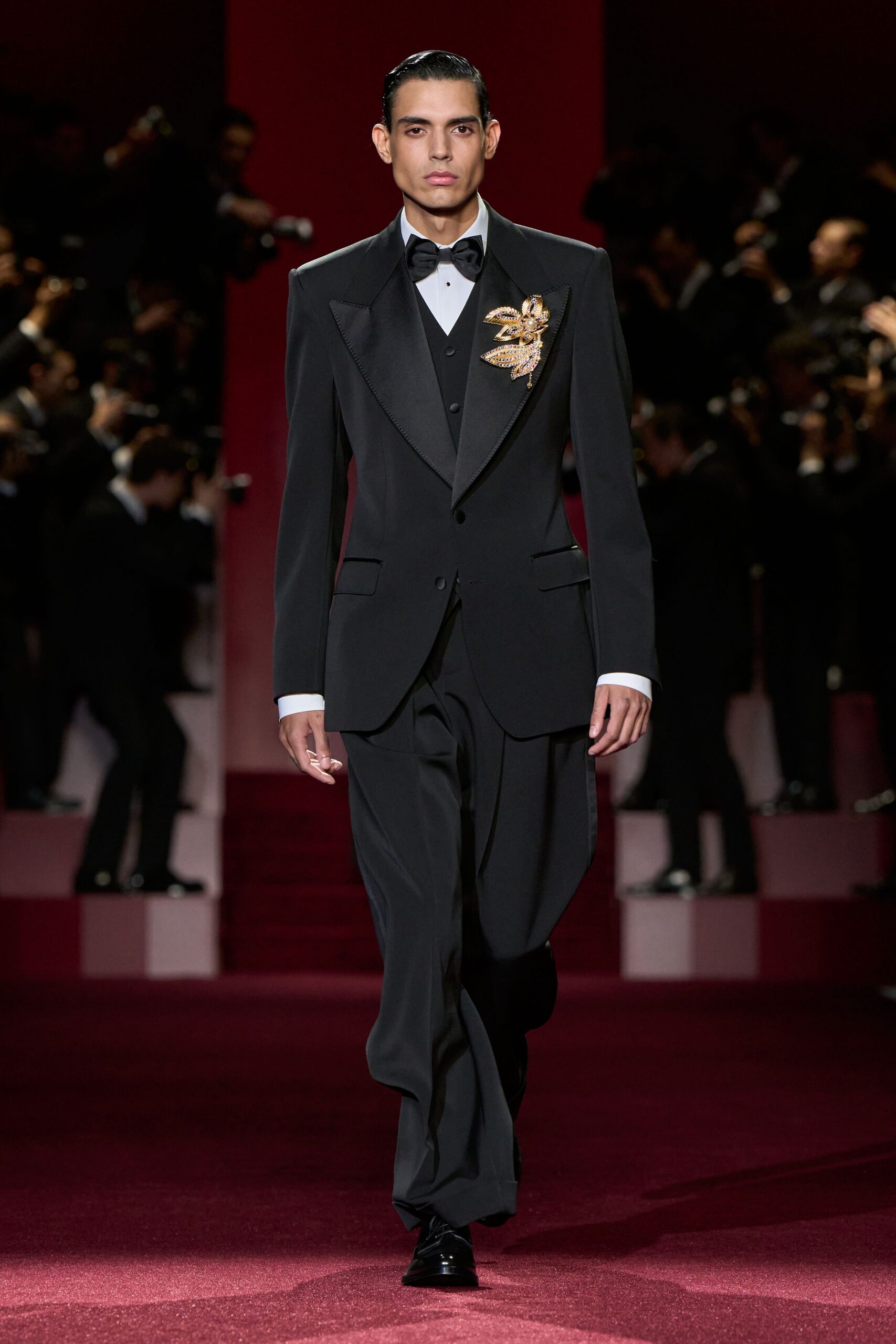 black tailored suit with shirt