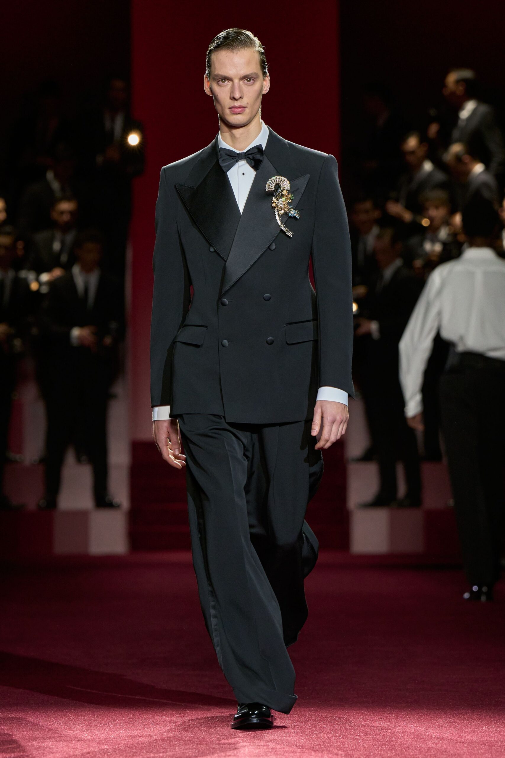 black tailored suit with shoes