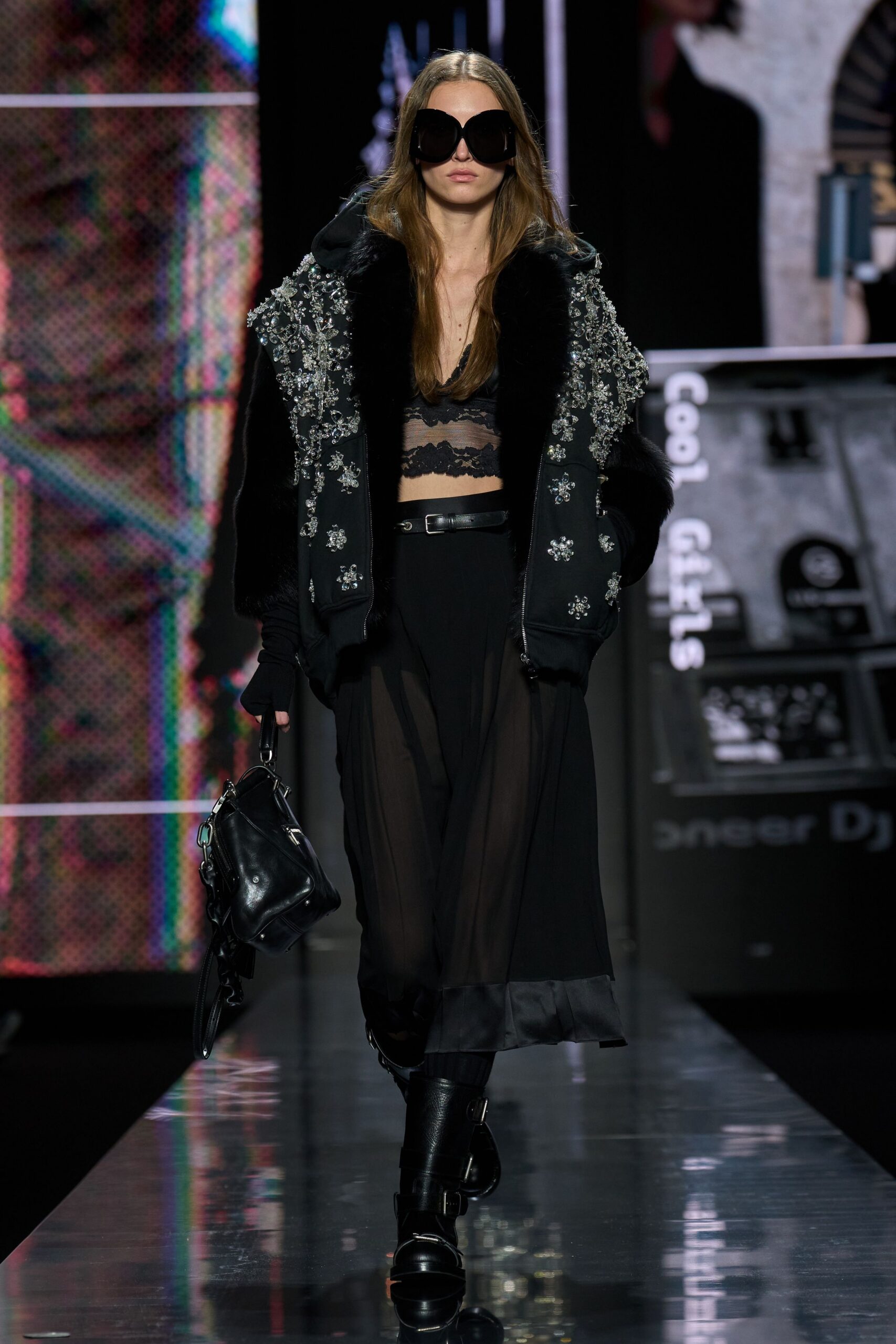 black leather boots