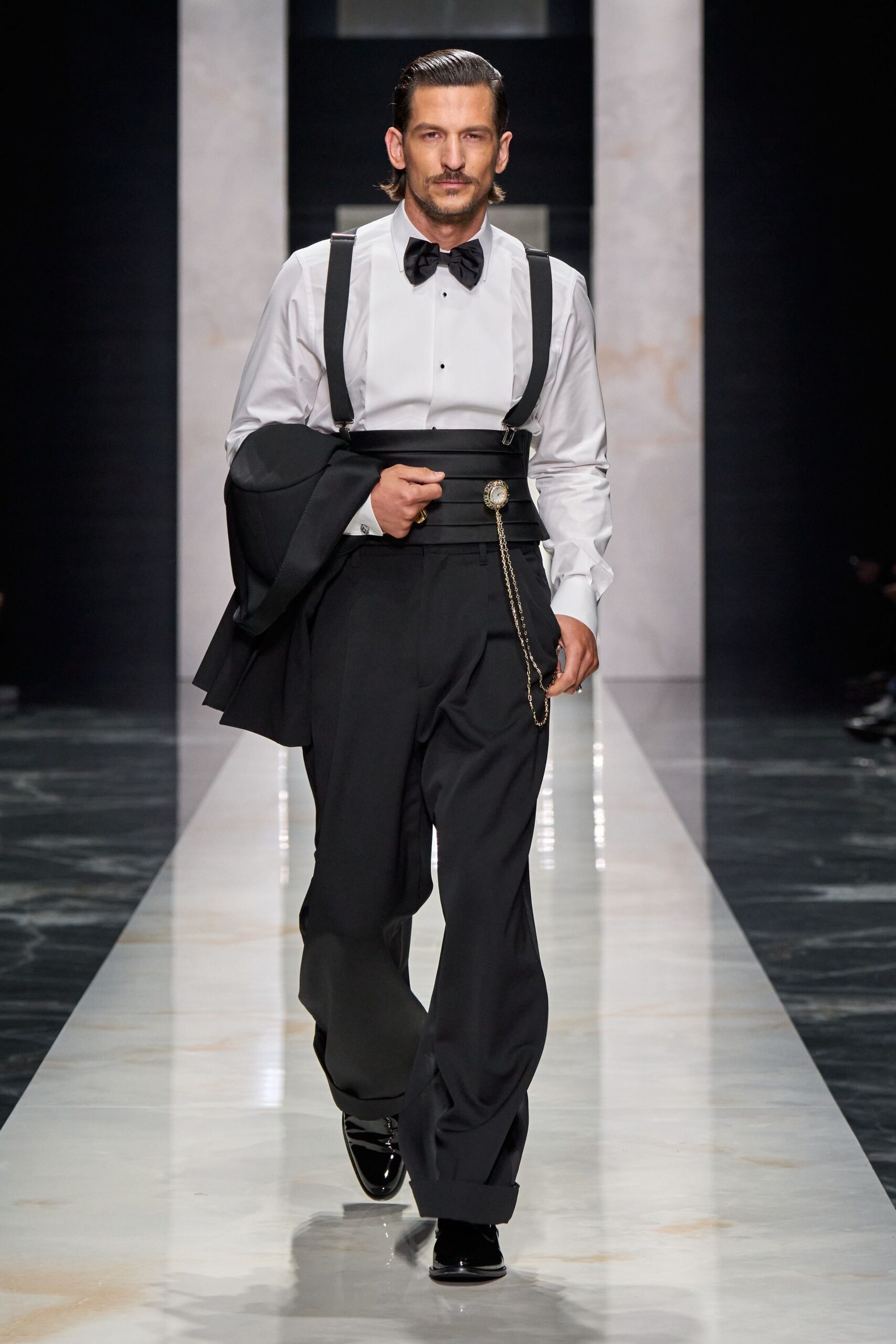 white shirt black pants blazer