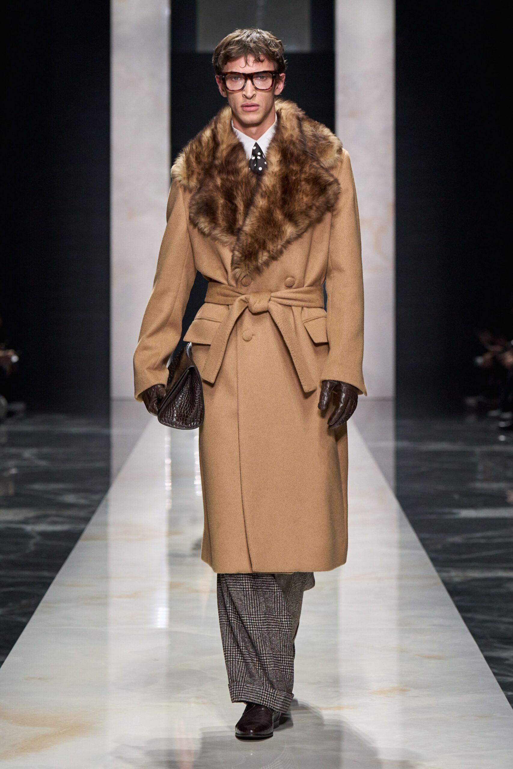 brown leather gloves