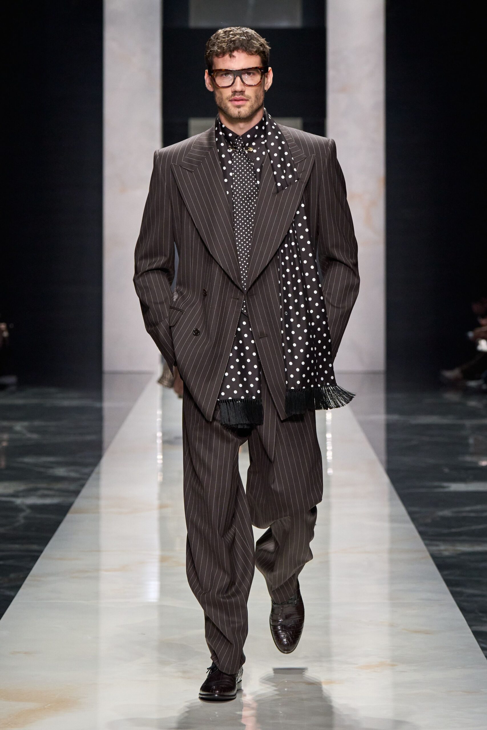 black and white tailored suit