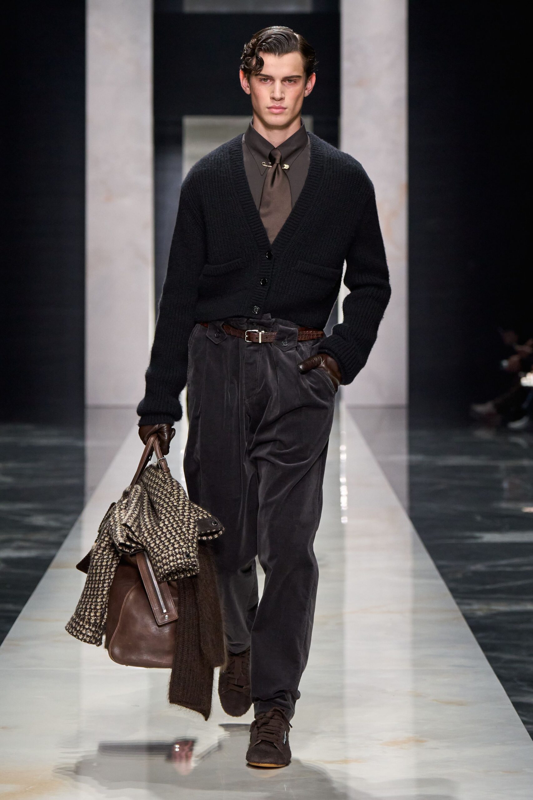 brown leather belt