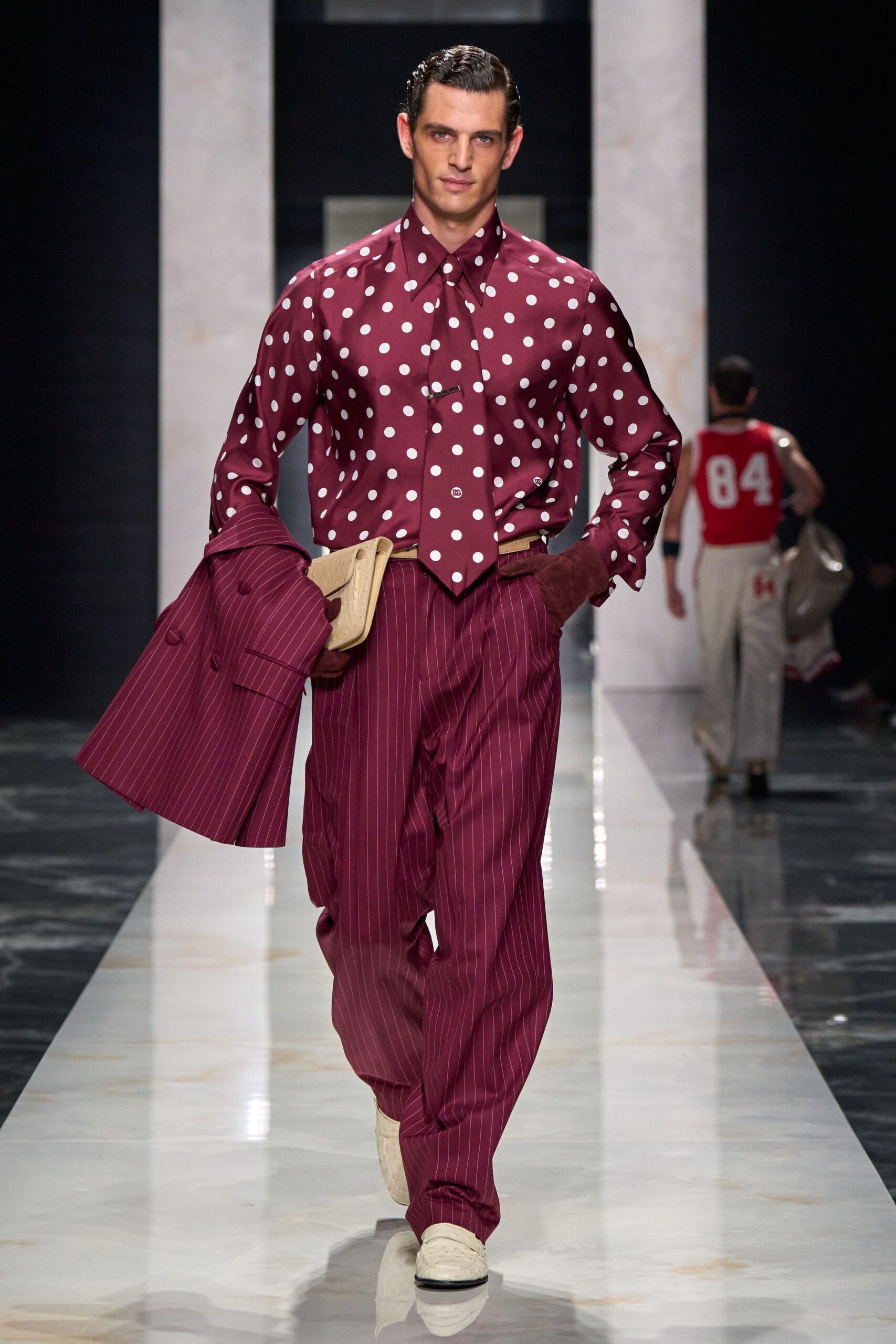 maroon relaxed striped pants
