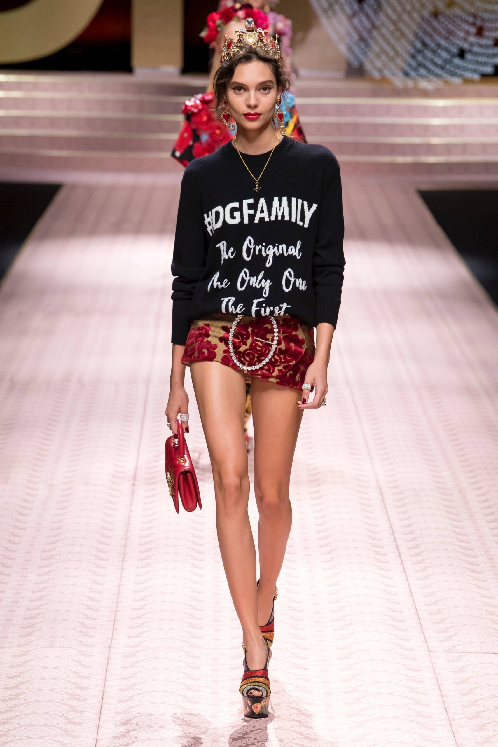 black sweater red velvet shorts