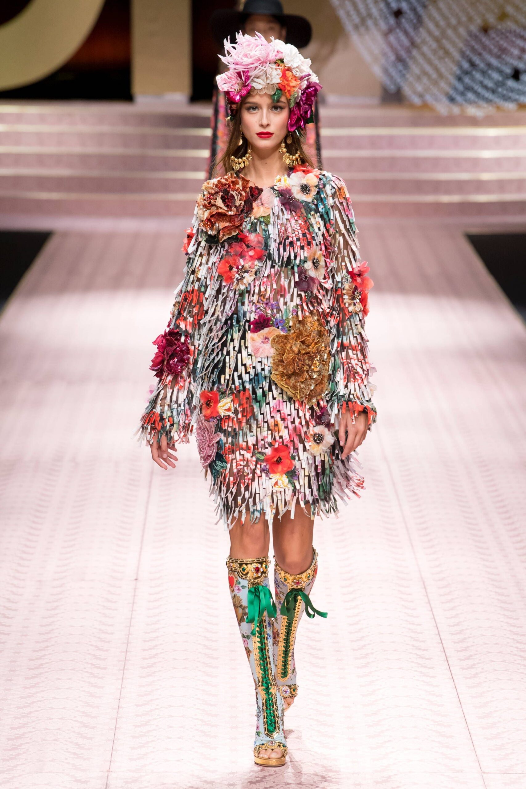 multi-colored floral mini dress