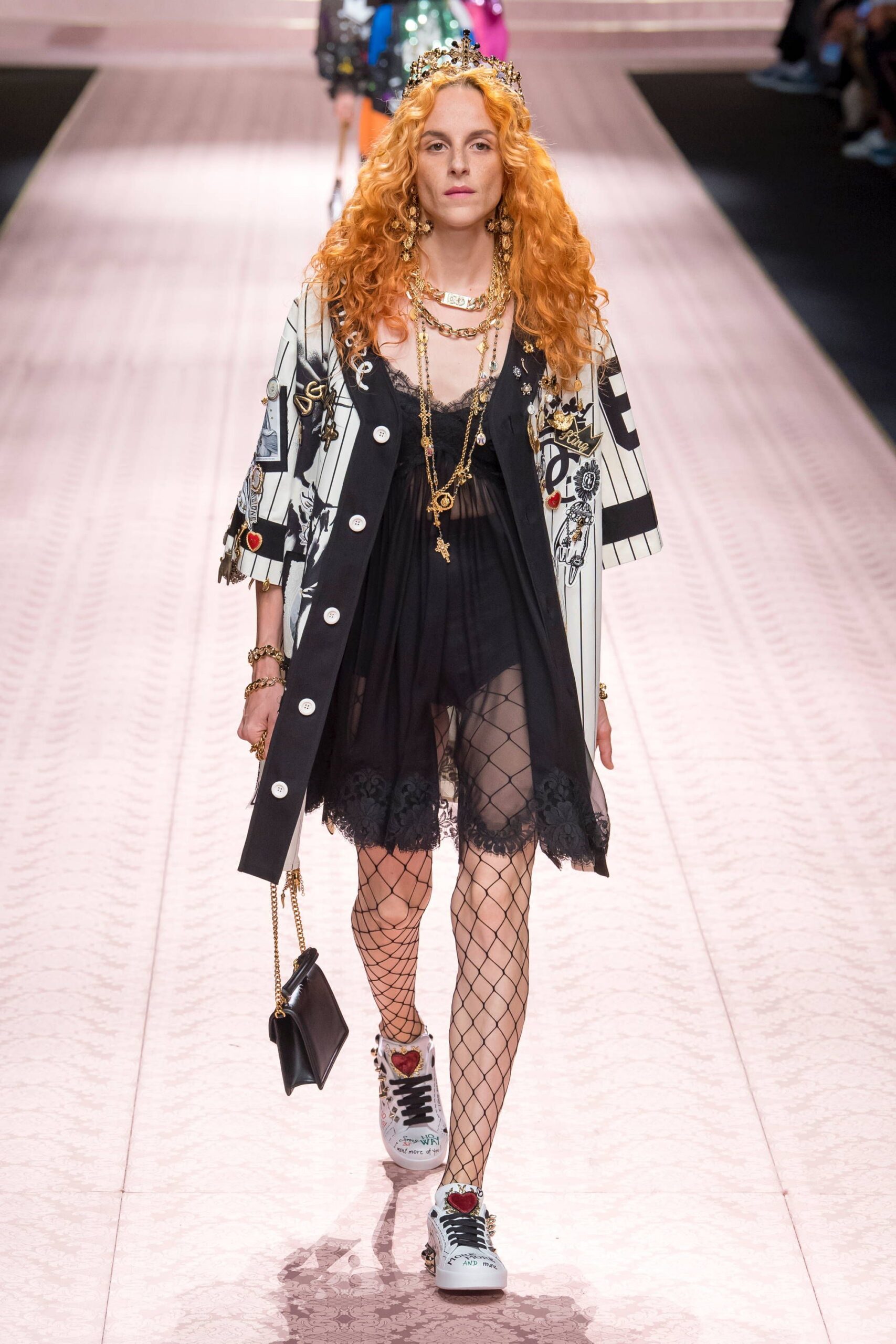 black mini dress with printed jacket