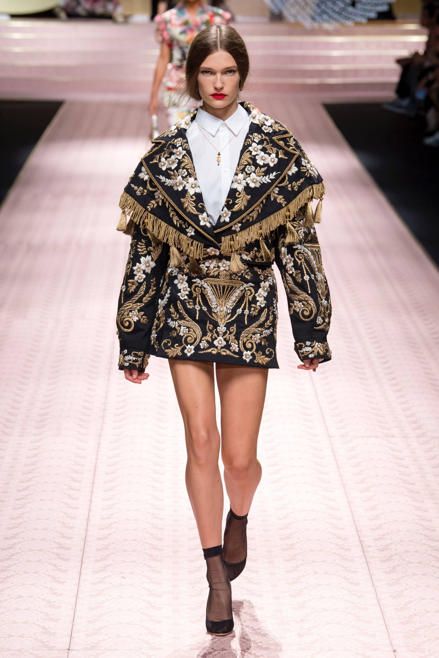 oversized embroidered black jacket