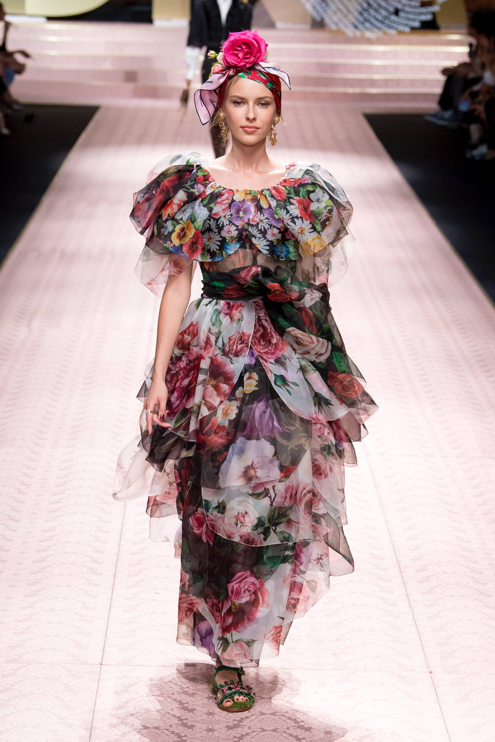 floral off-shoulder maxi gown