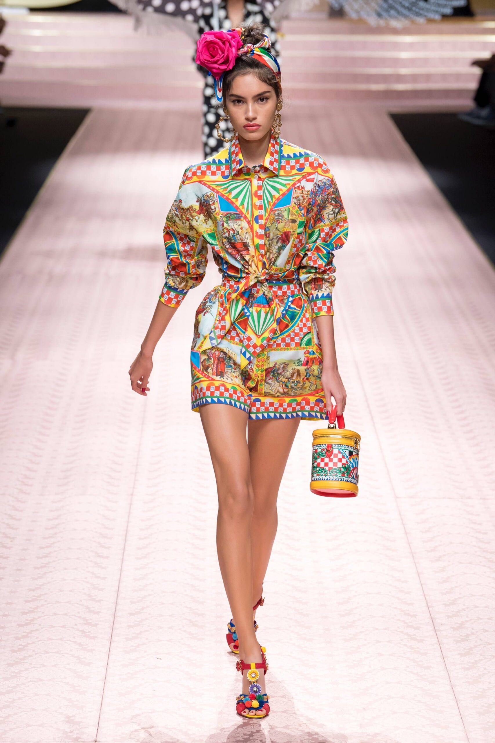 colorful mini dress with accessories