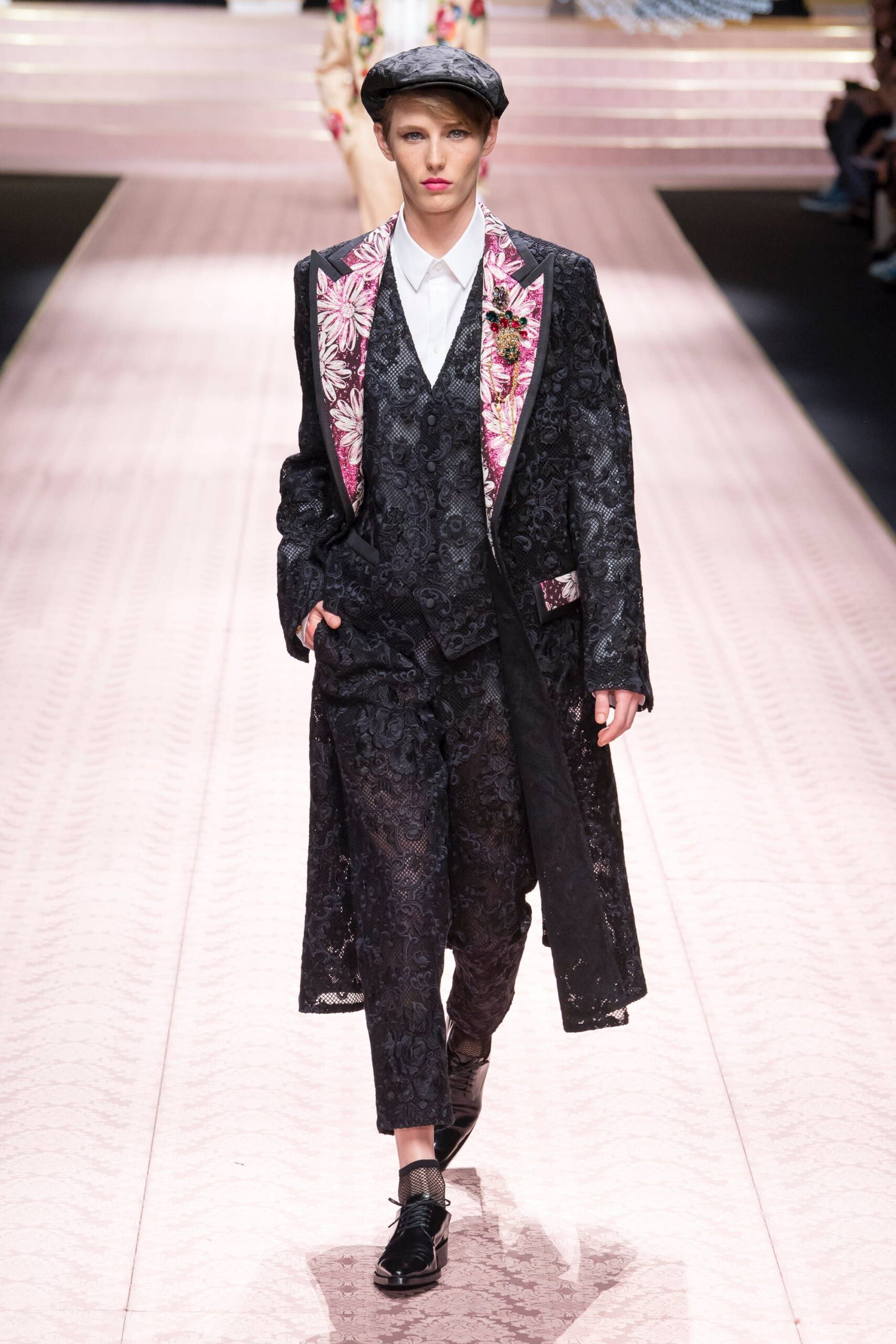 black lace coat with vest