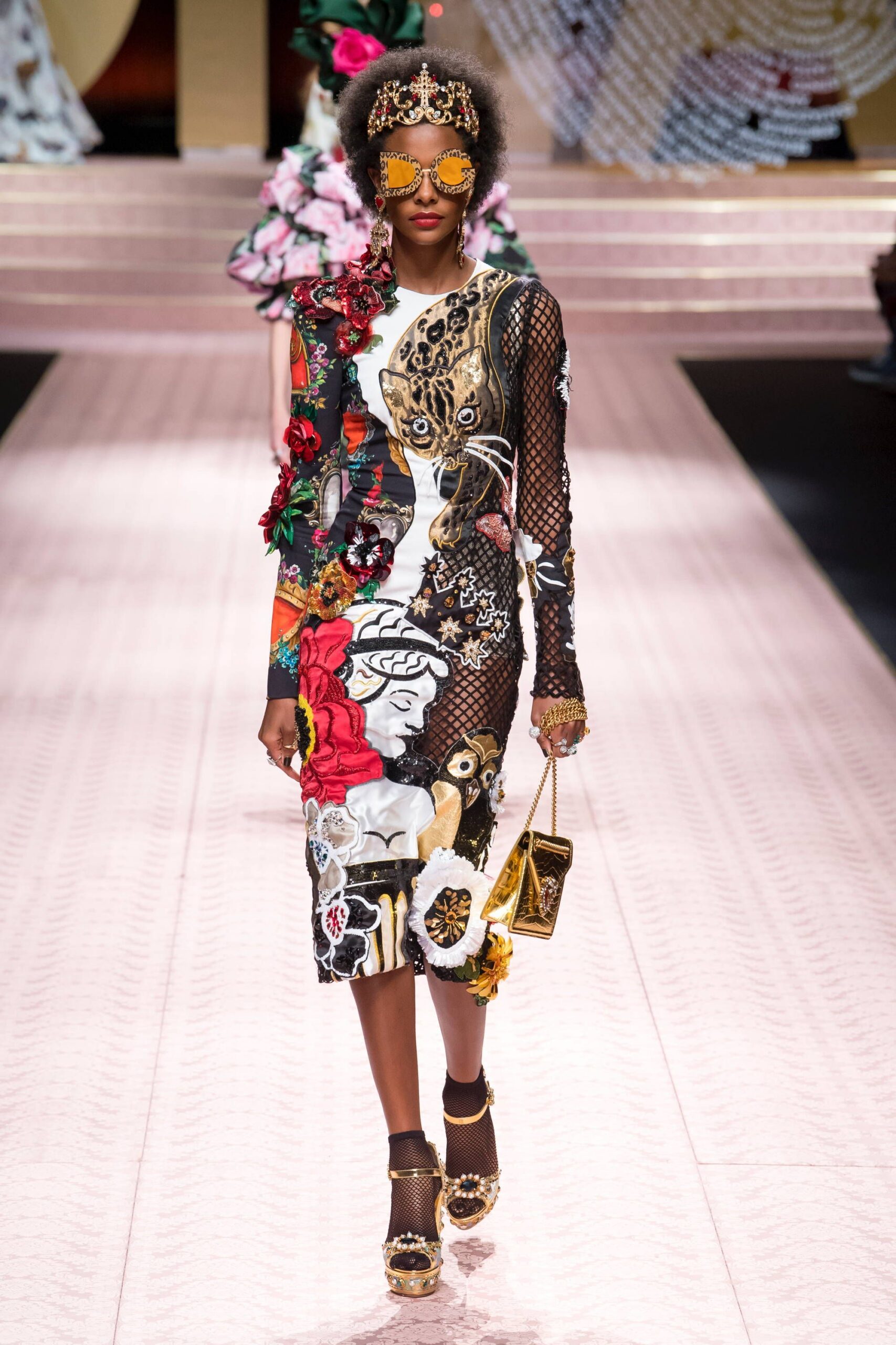 colorful printed midi dress