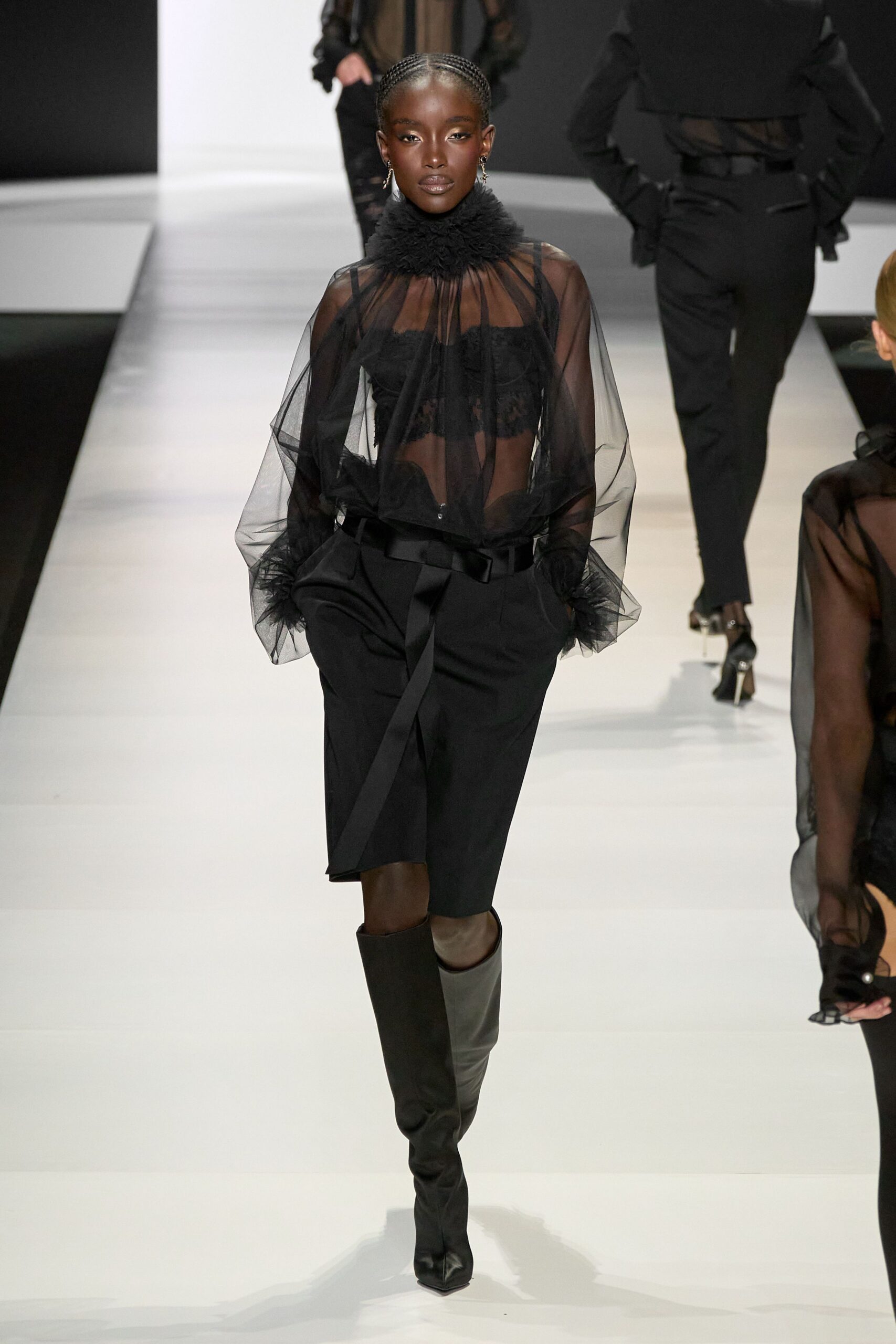 black leather boots