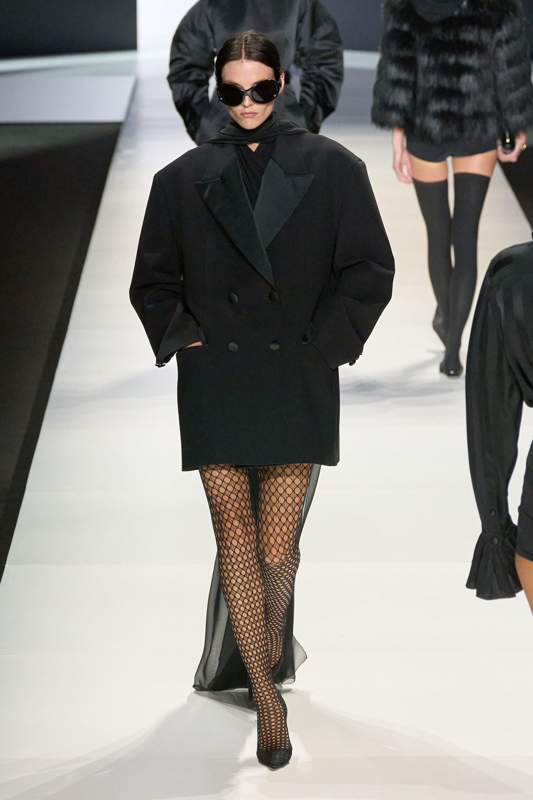 black asymmetric fitted sheer skirt