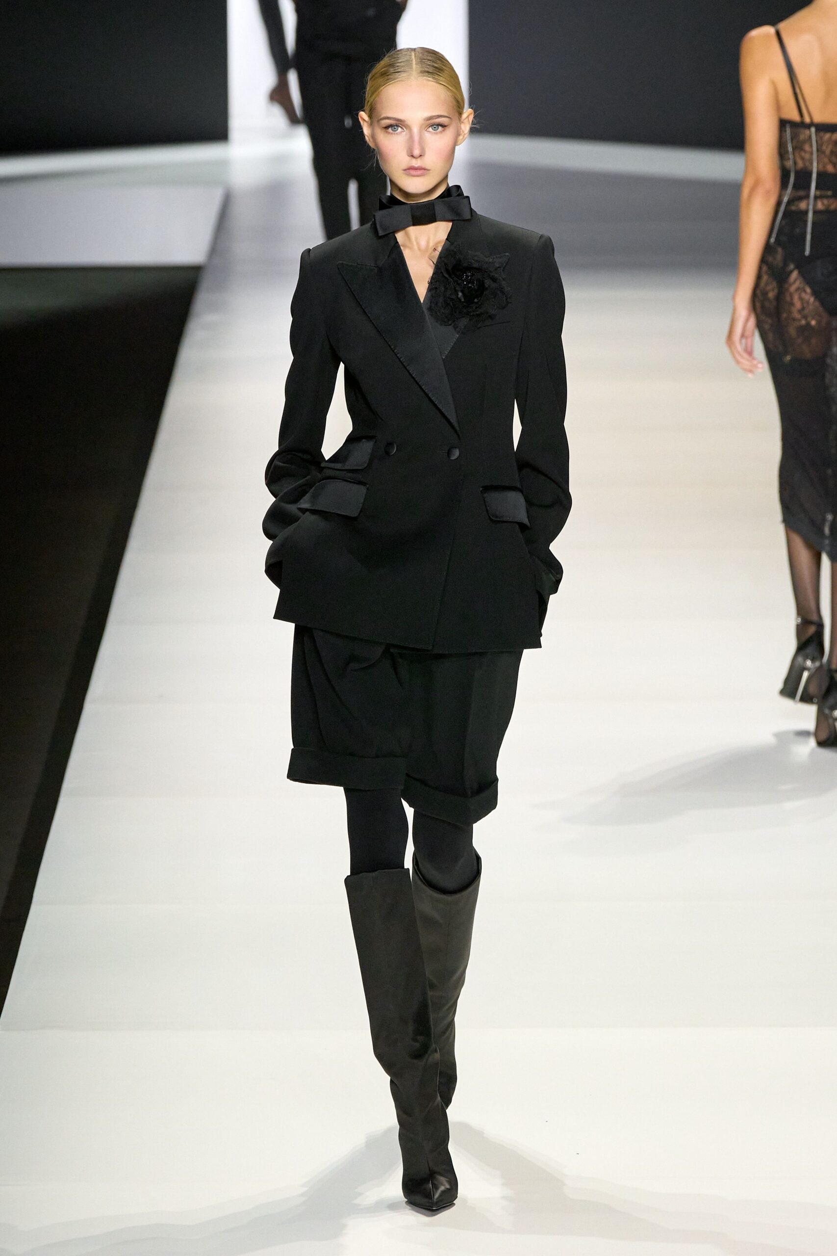 black leather boots