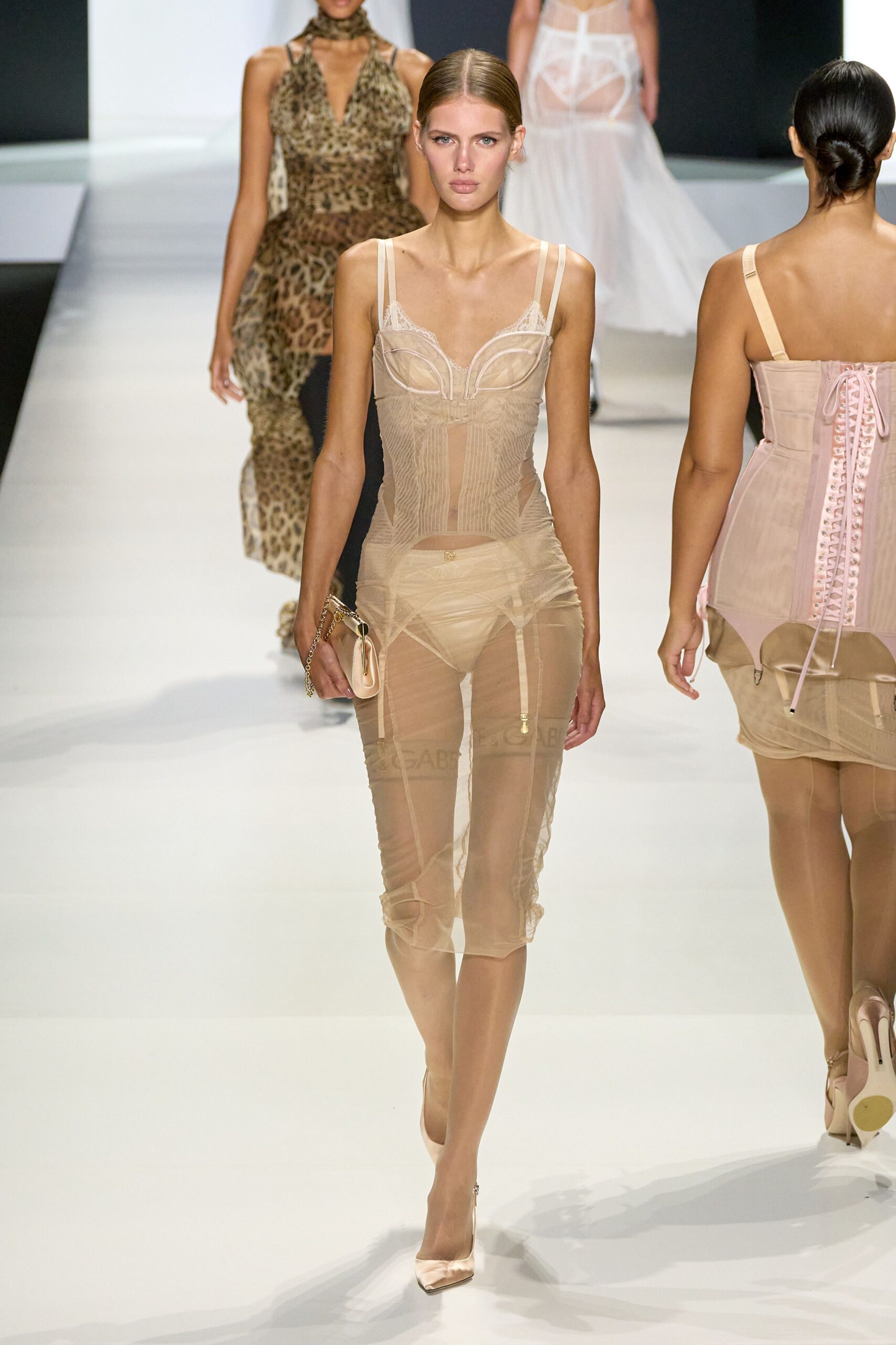 beige mesh sleeveless v-neck fitted ruched dress
