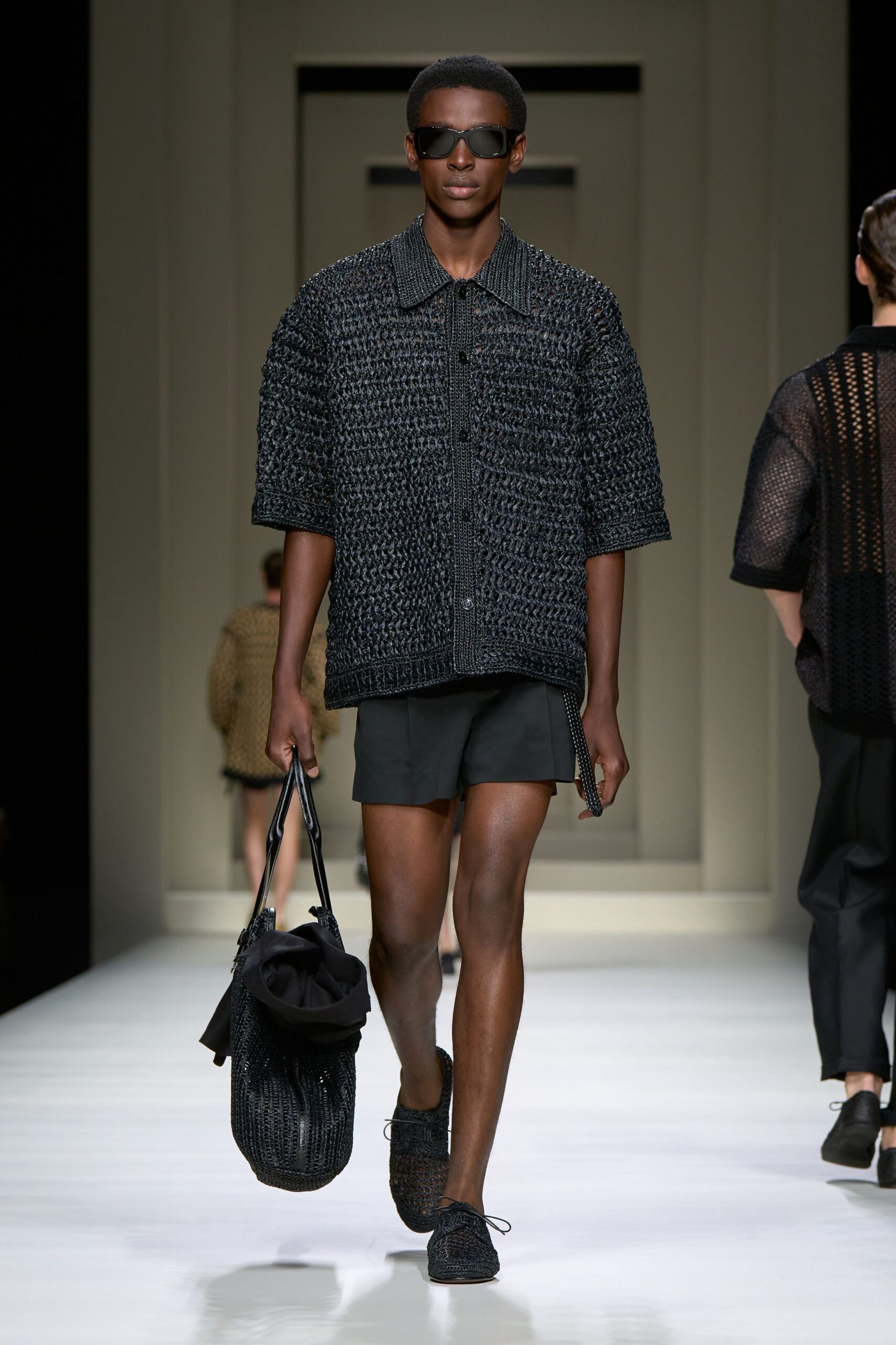black relaxed shirt with shorts