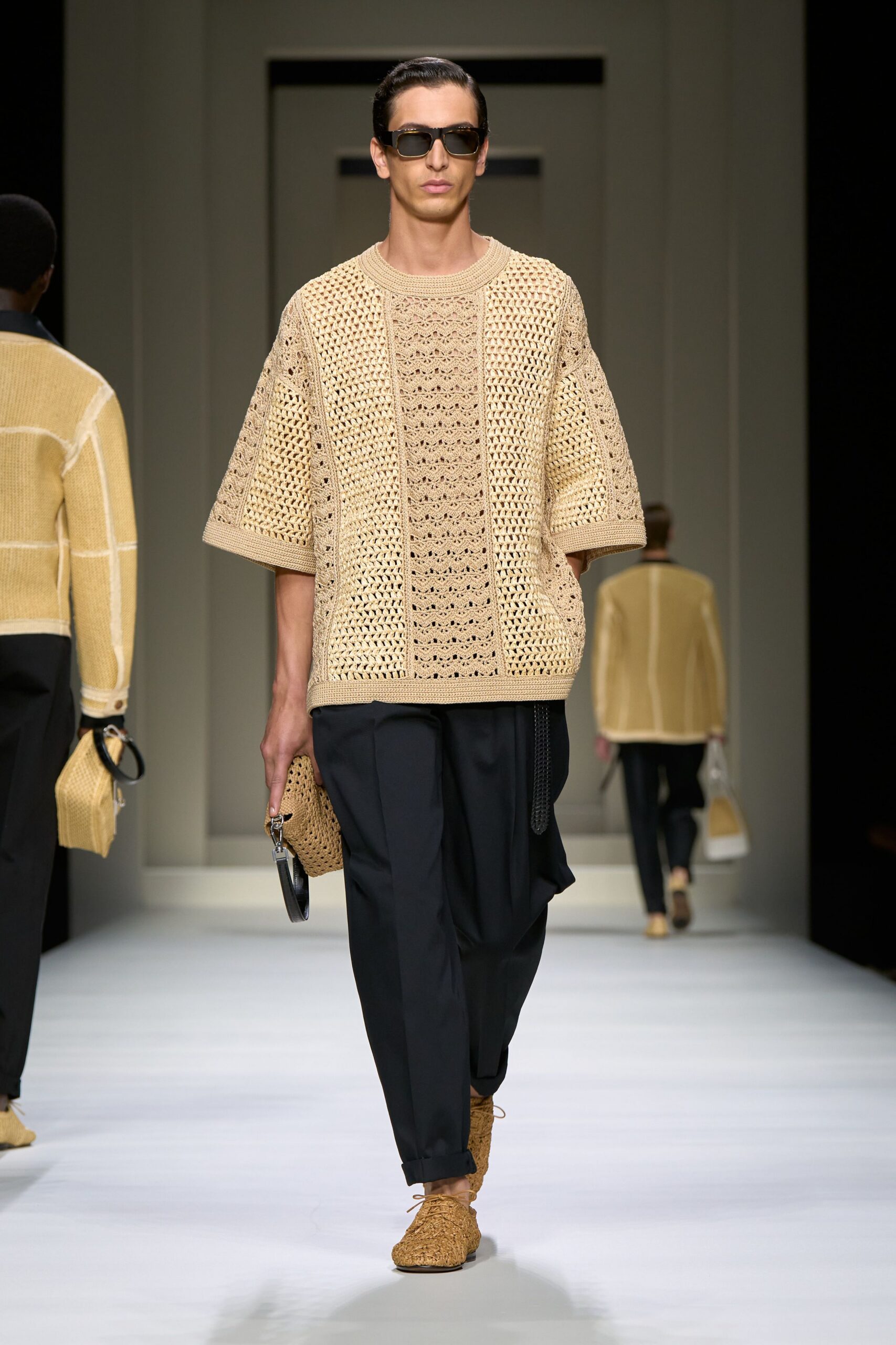 beige cotton short-sleeve collared relaxed top