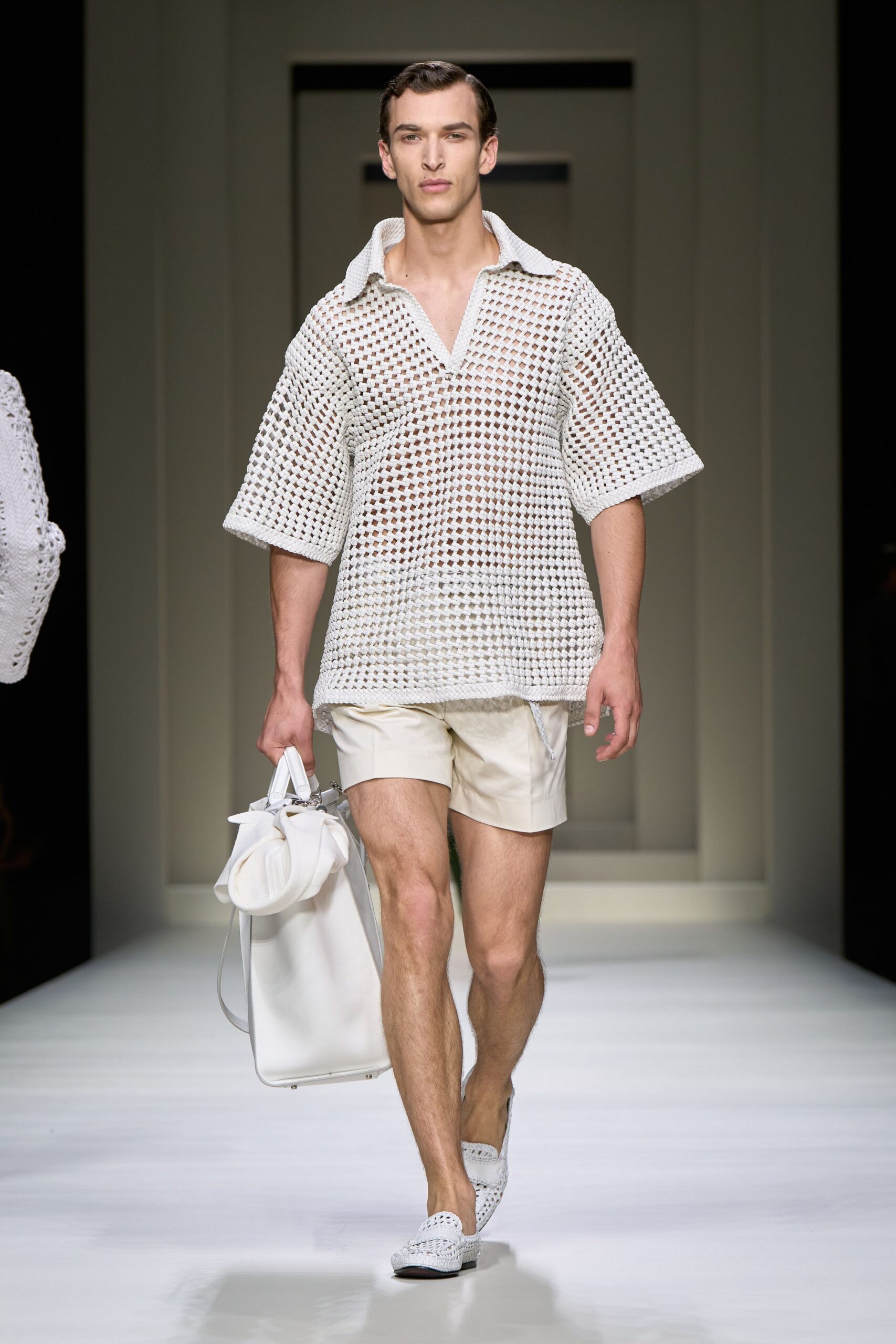 white relaxed top with shorts