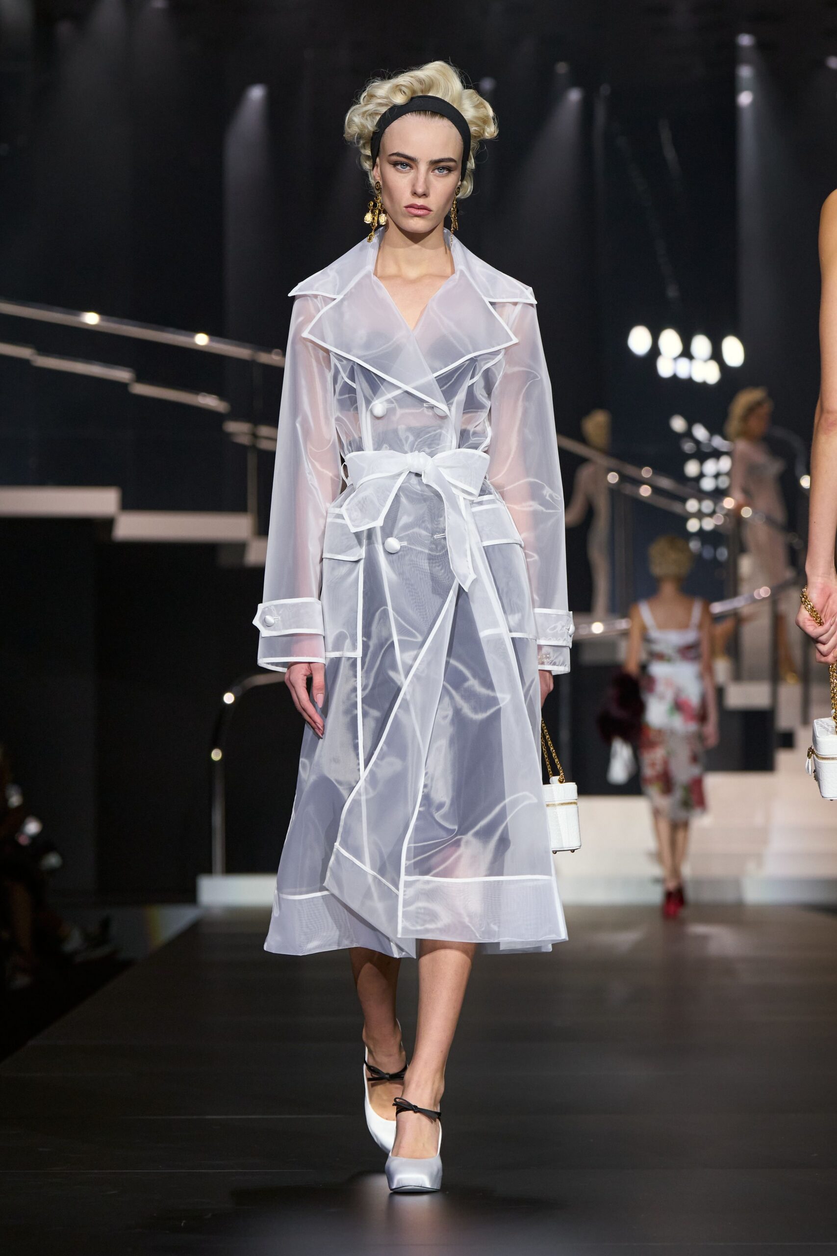 white sheer belted coat