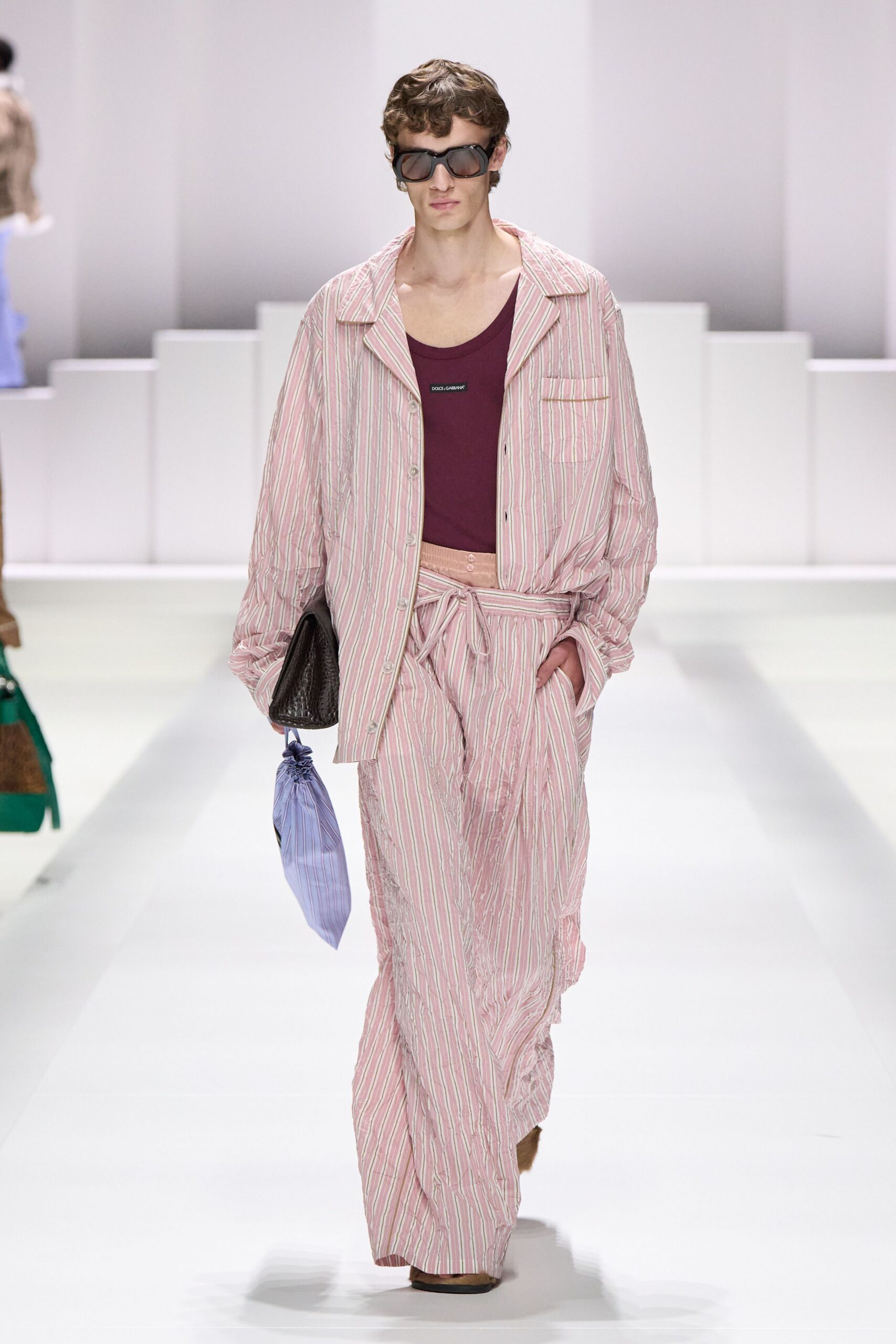 pink striped shirt and pants