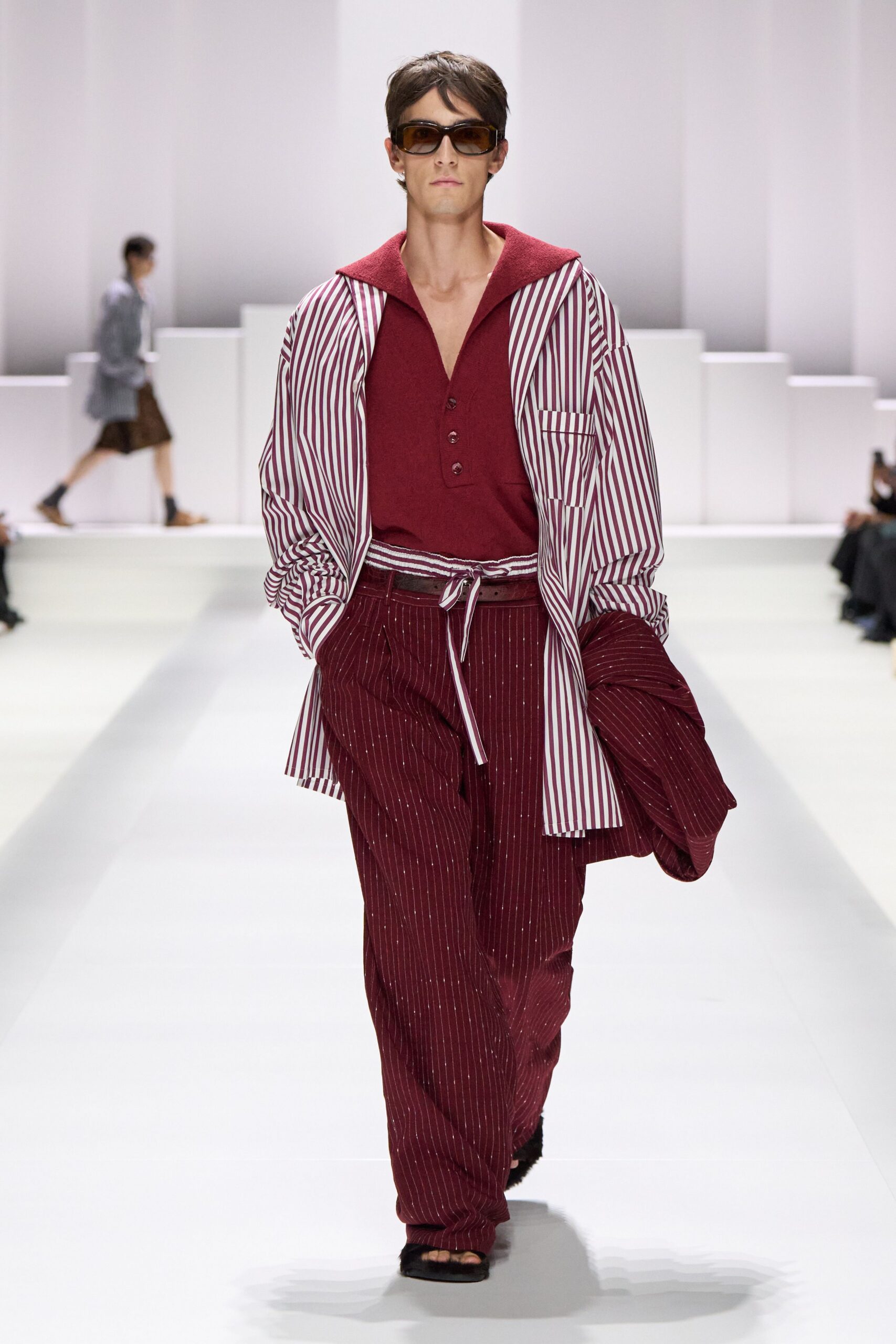 red and white striped shirt and pants